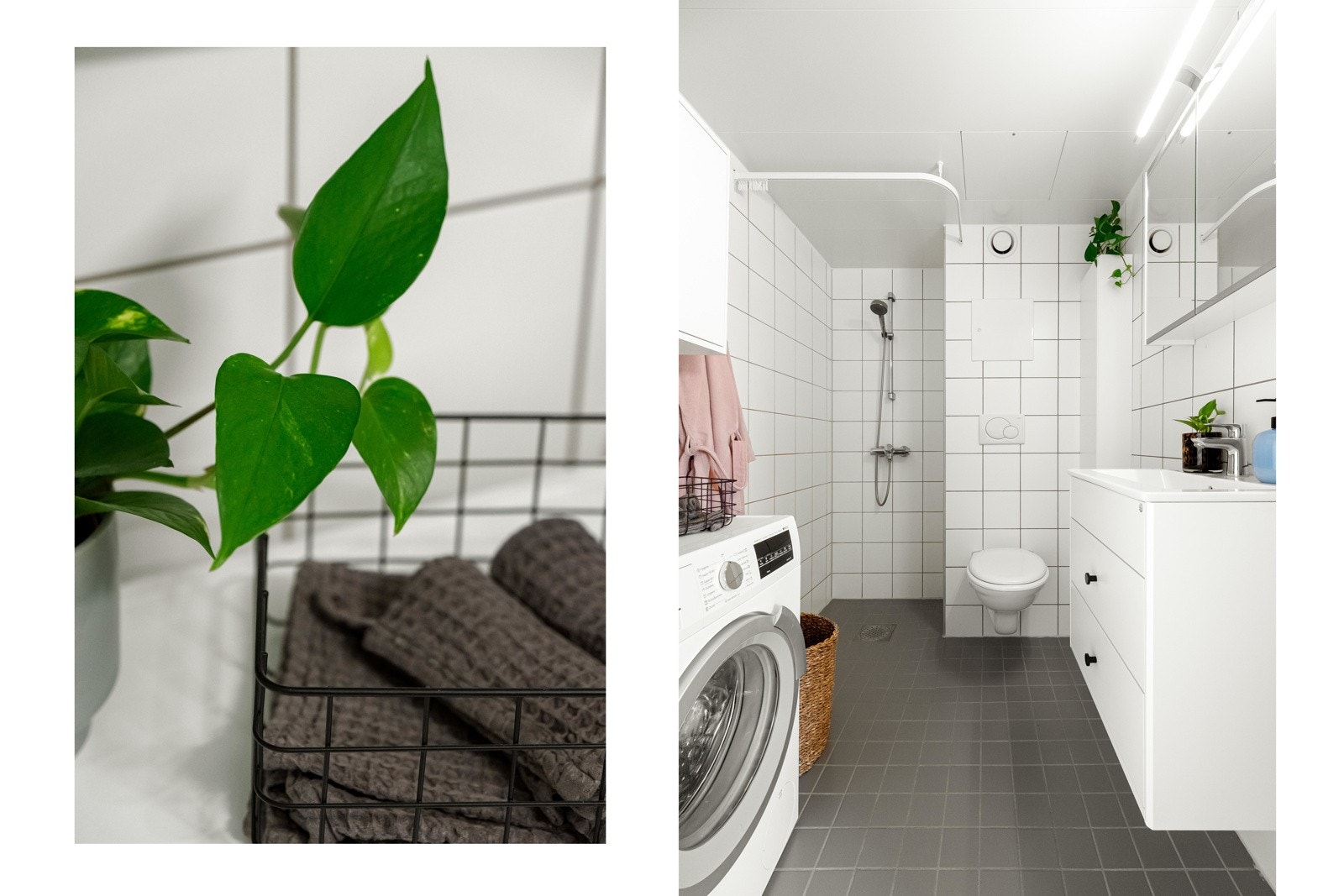 Vi må selvsagt ta en tur innom badet også. Badet er fra byggeår i 2005 og med lune varmekabler i gulv. Galleribilde