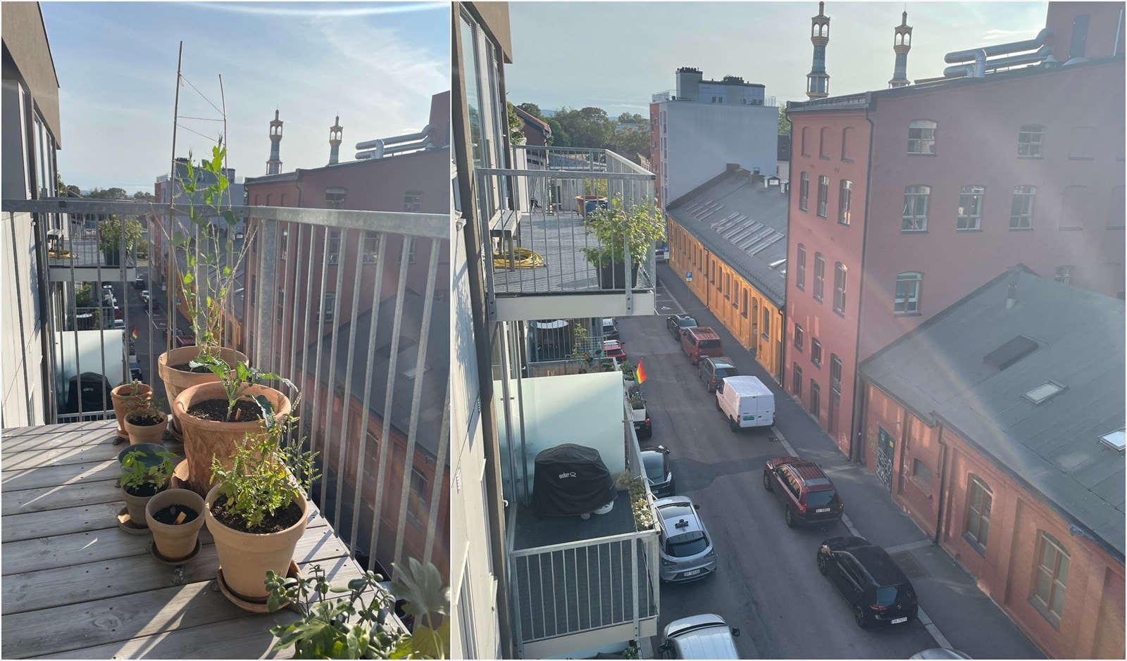 Balkongen har gode solforhold. Flott nordvest-vendt balkong på ca. 4m². Her er det god plass til utemøbler, beplantning og grill. Galleribilde