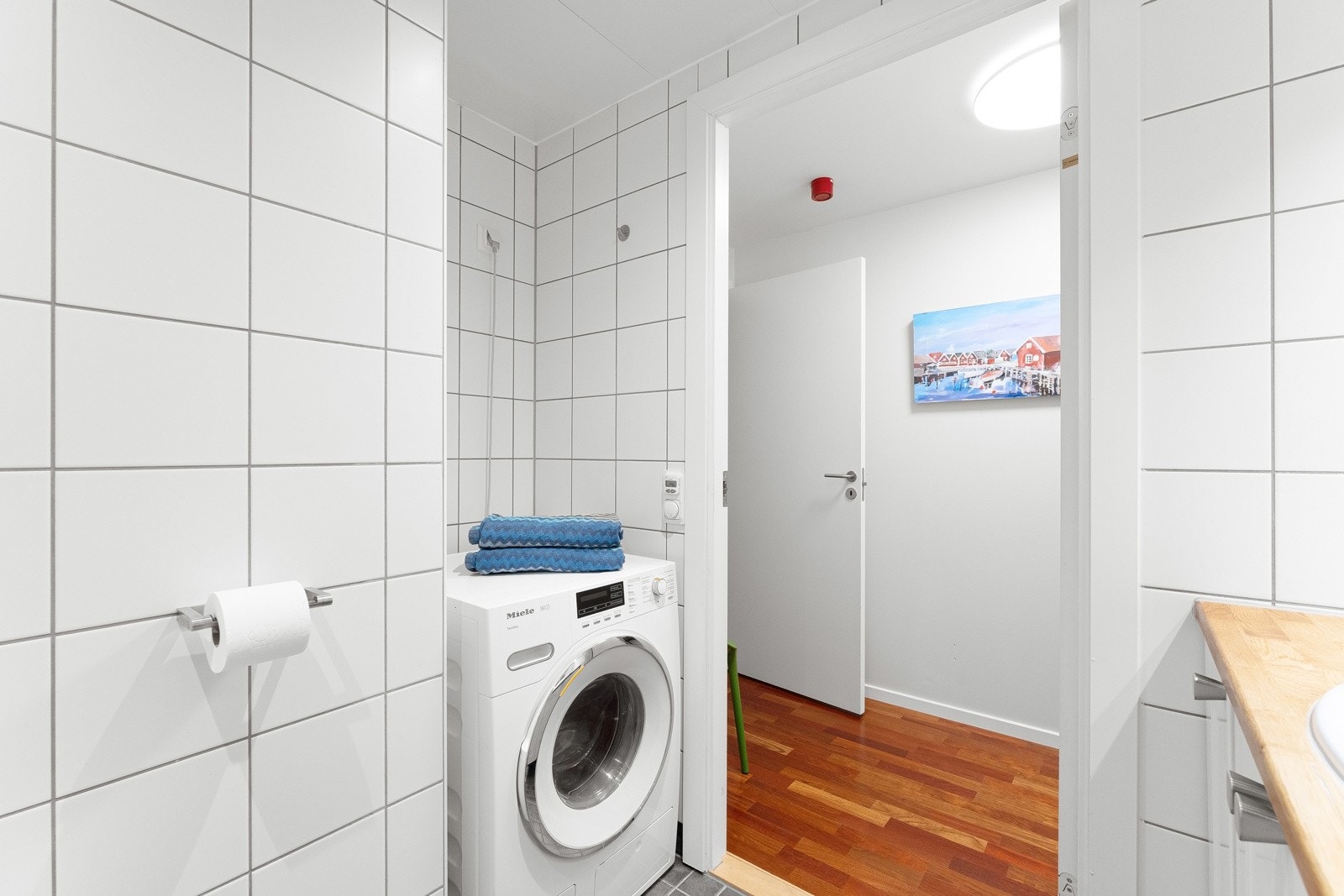 Det er opplegg for vaskemaskin. Galleribilde