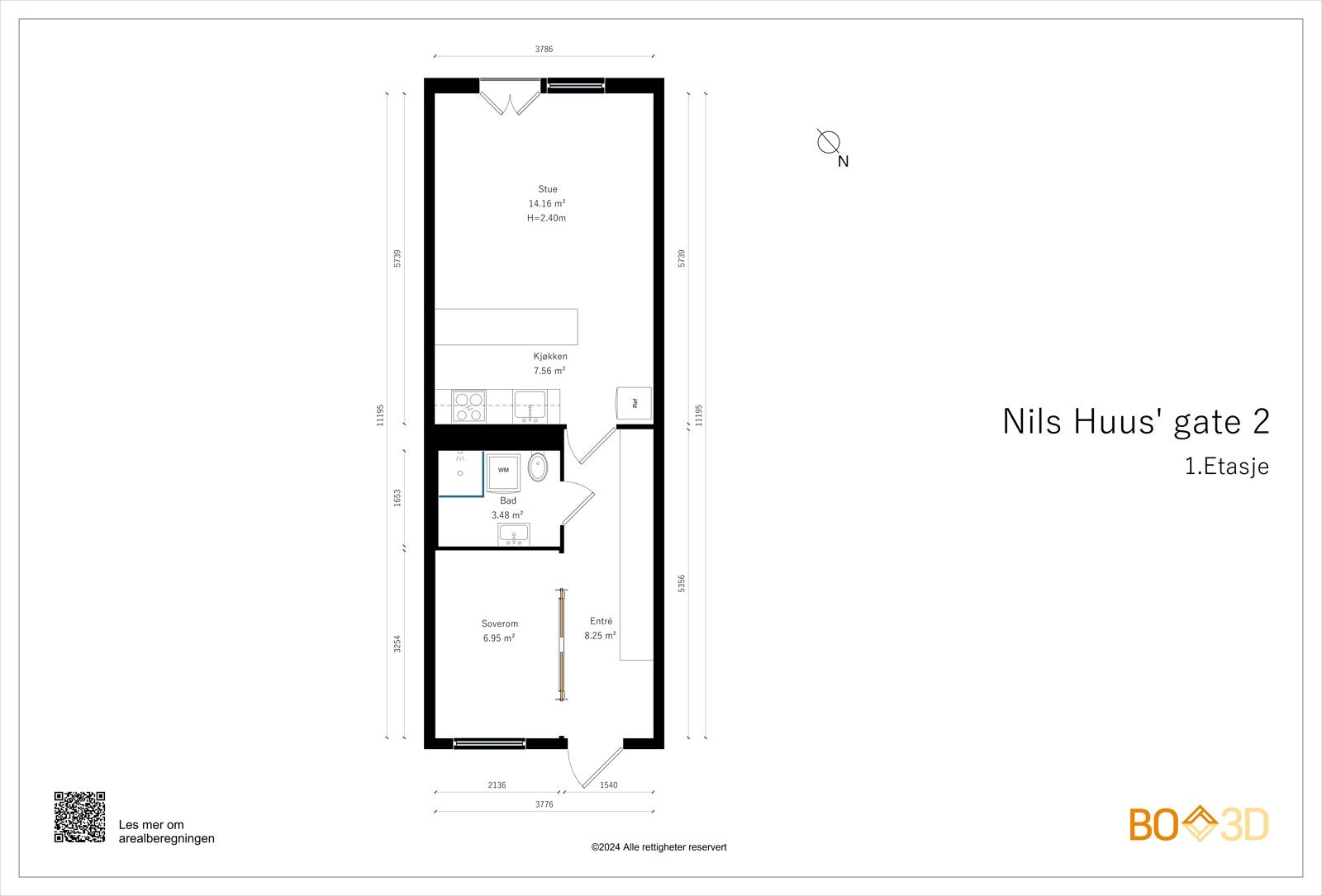 Før vi blar videre ser vi nærmere på boligens planskisse, slik at du får orientert deg litt. I tillegg til innvendige arealer disponerer boligen 1 kjellerbod på 3 kvm. Galleribilde
