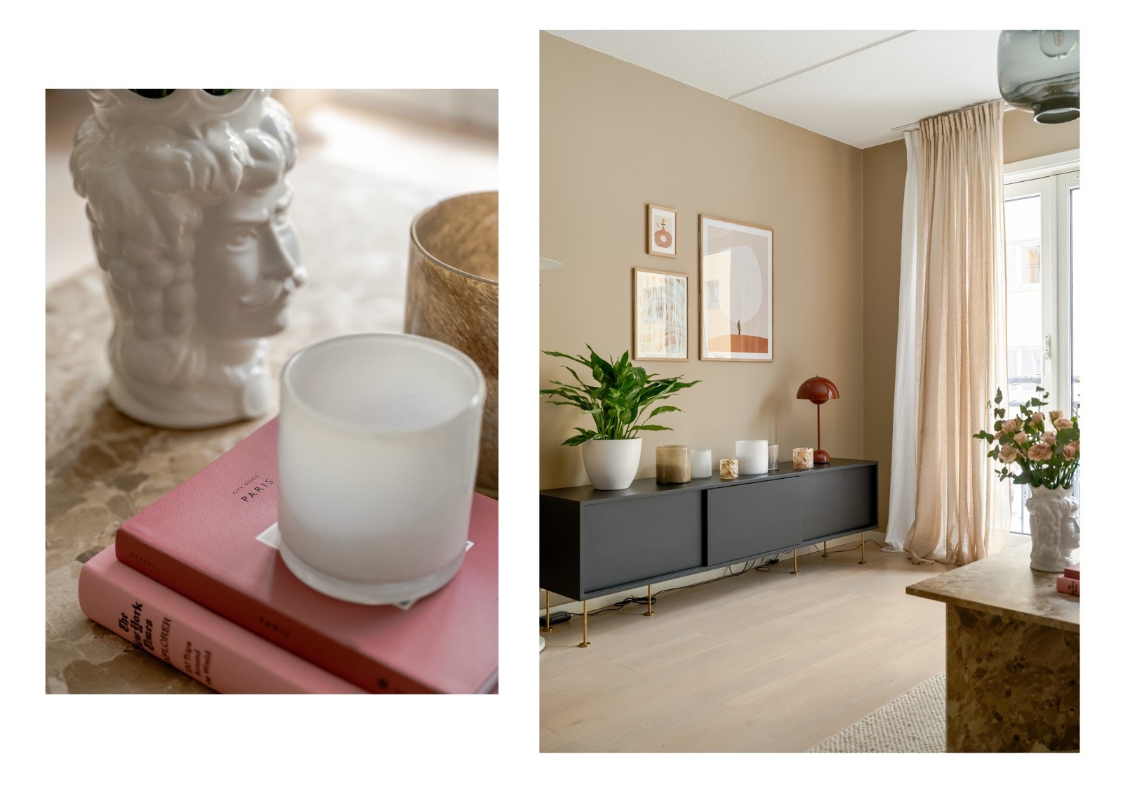 Flere vegger er nymalte nå i 2025, mens gulvet er belagt med parkett. Galleribilde