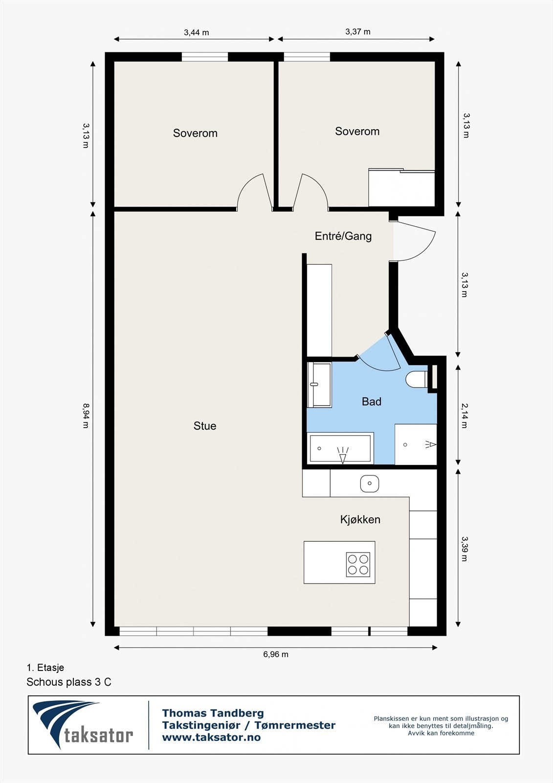 Vi starter med plantegningen, slik at du får orientert deg i boligen. Galleribilde