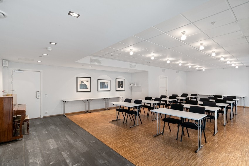 Bilde av selskapslokalet som tilhører borettslaget. Galleribilde