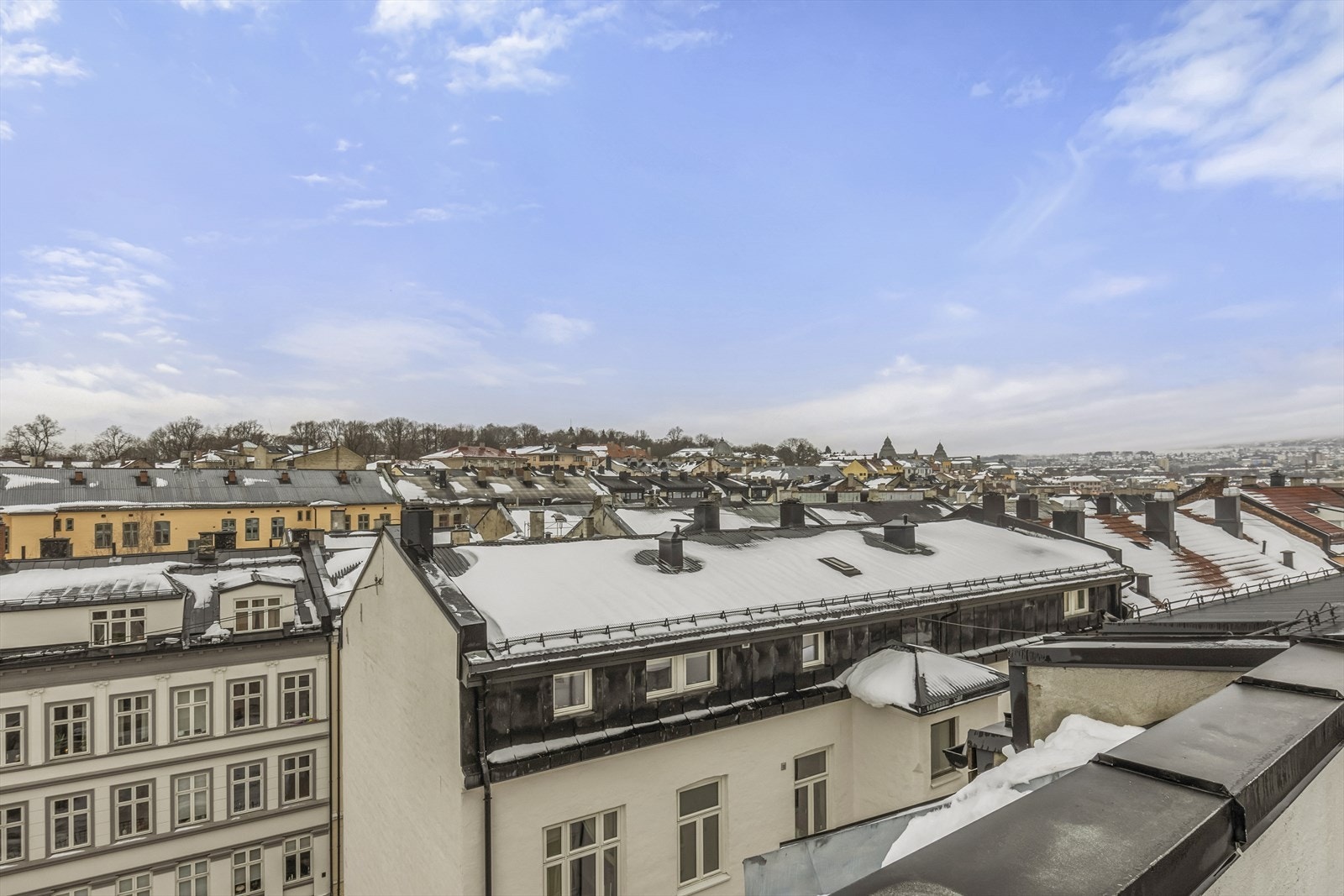 Utsikt fra felles takterrasse. Galleribilde