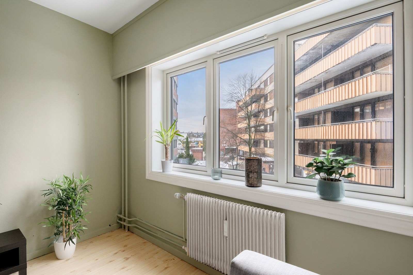 Store vestvente vinduer som alle vender mot bakgård Galleribilde