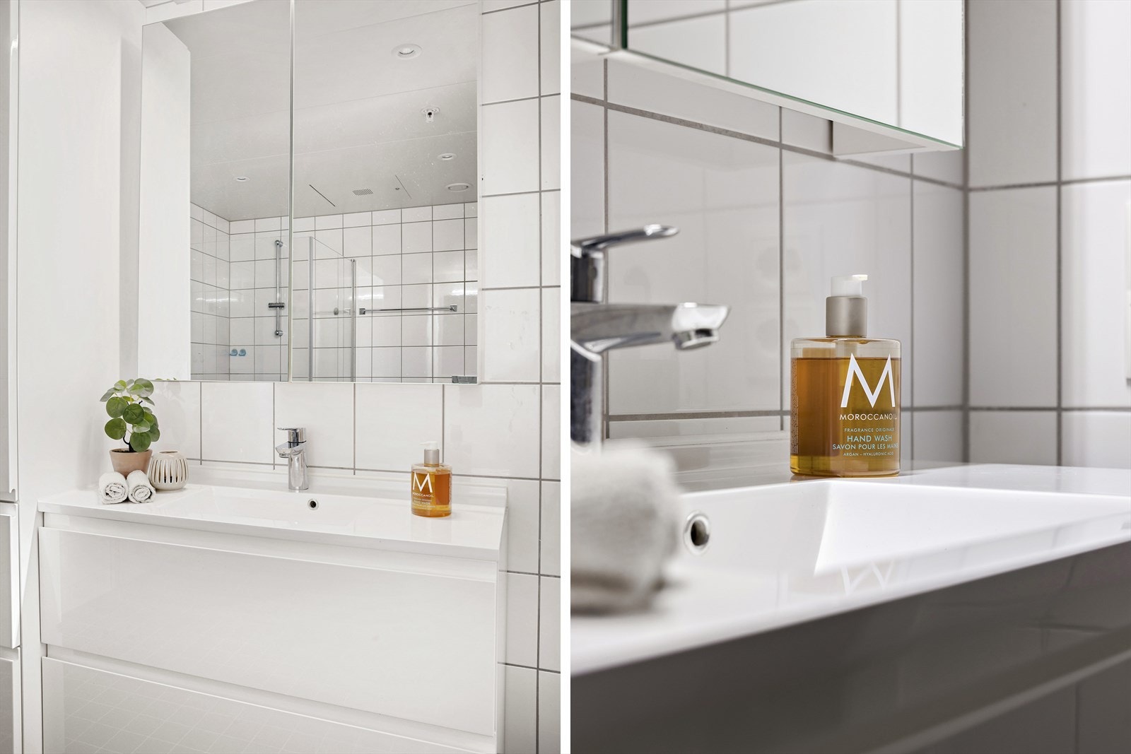 Her er det godt med baderomsinnredning - dype skuffer, høyskap samt speilskap. Innredningen er påkostet etter byggeår av nåværende eier. Galleribilde