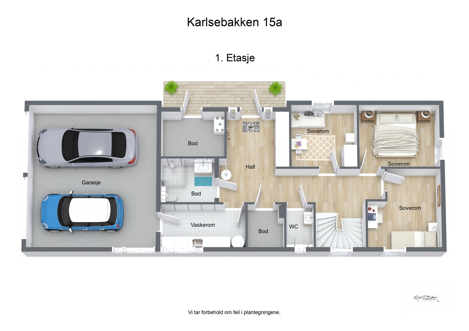 Plantegning 3D 1.etasje Galleribilde