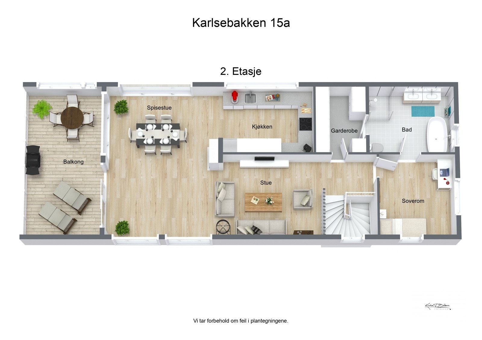 3D Plantegning 2.etasje Galleribilde