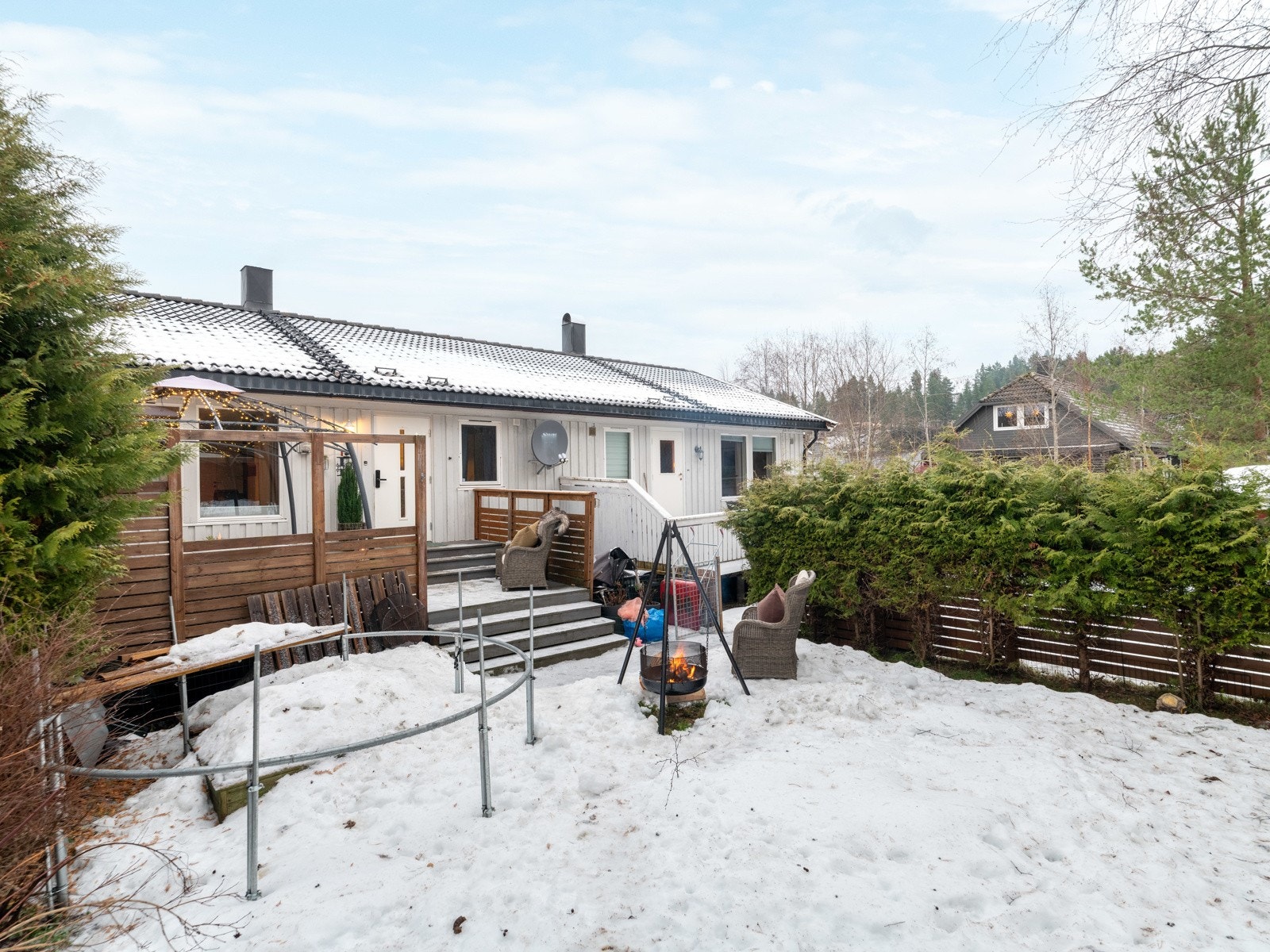 I hagen har man god plass til alt av uteaktiviteter og eventuelle lekeapparater. Galleribilde