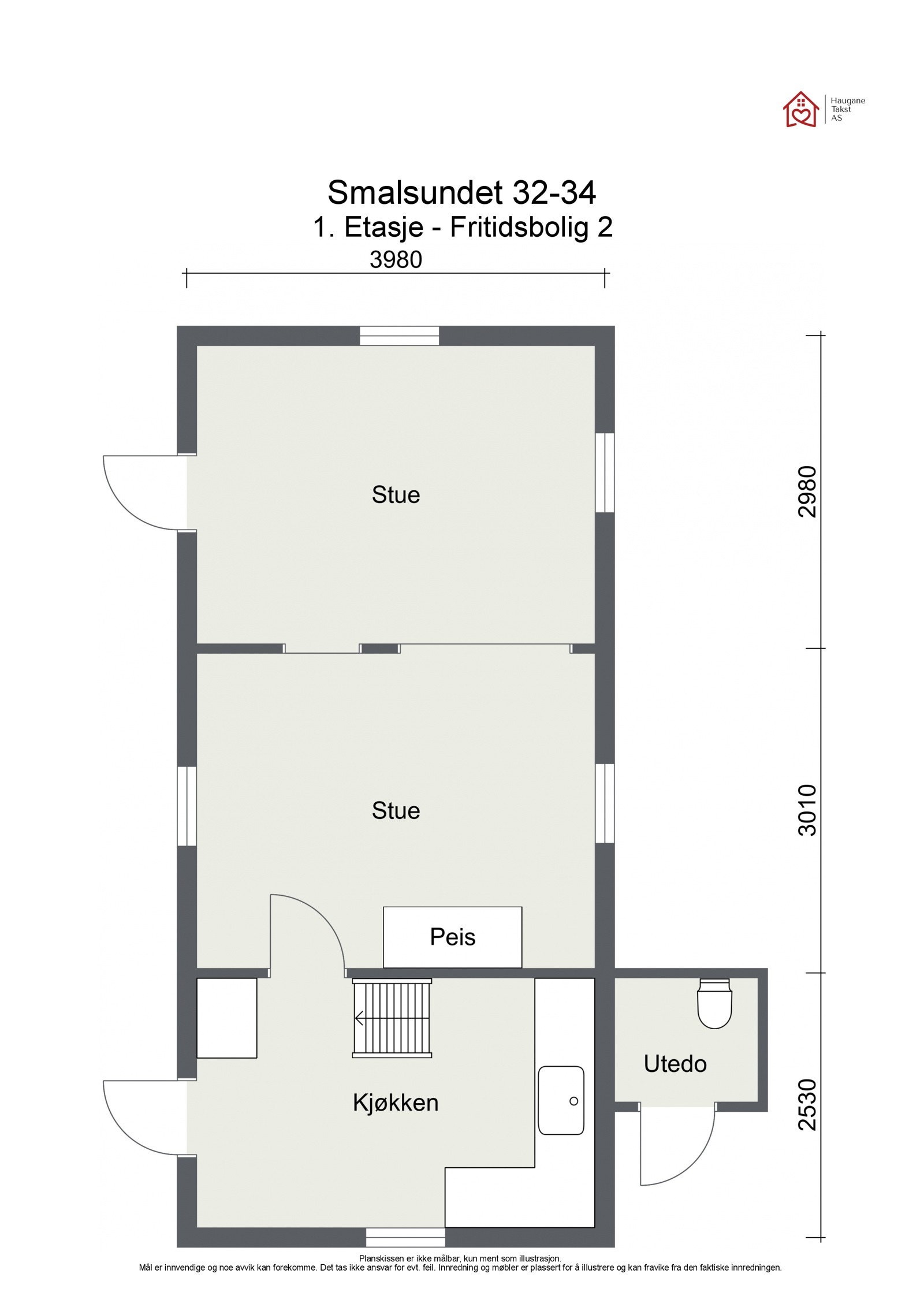 1.etasje i anneks er innredet med 2 stuer hvorav én med peisovn og kjøkken + Utedo Galleribilde