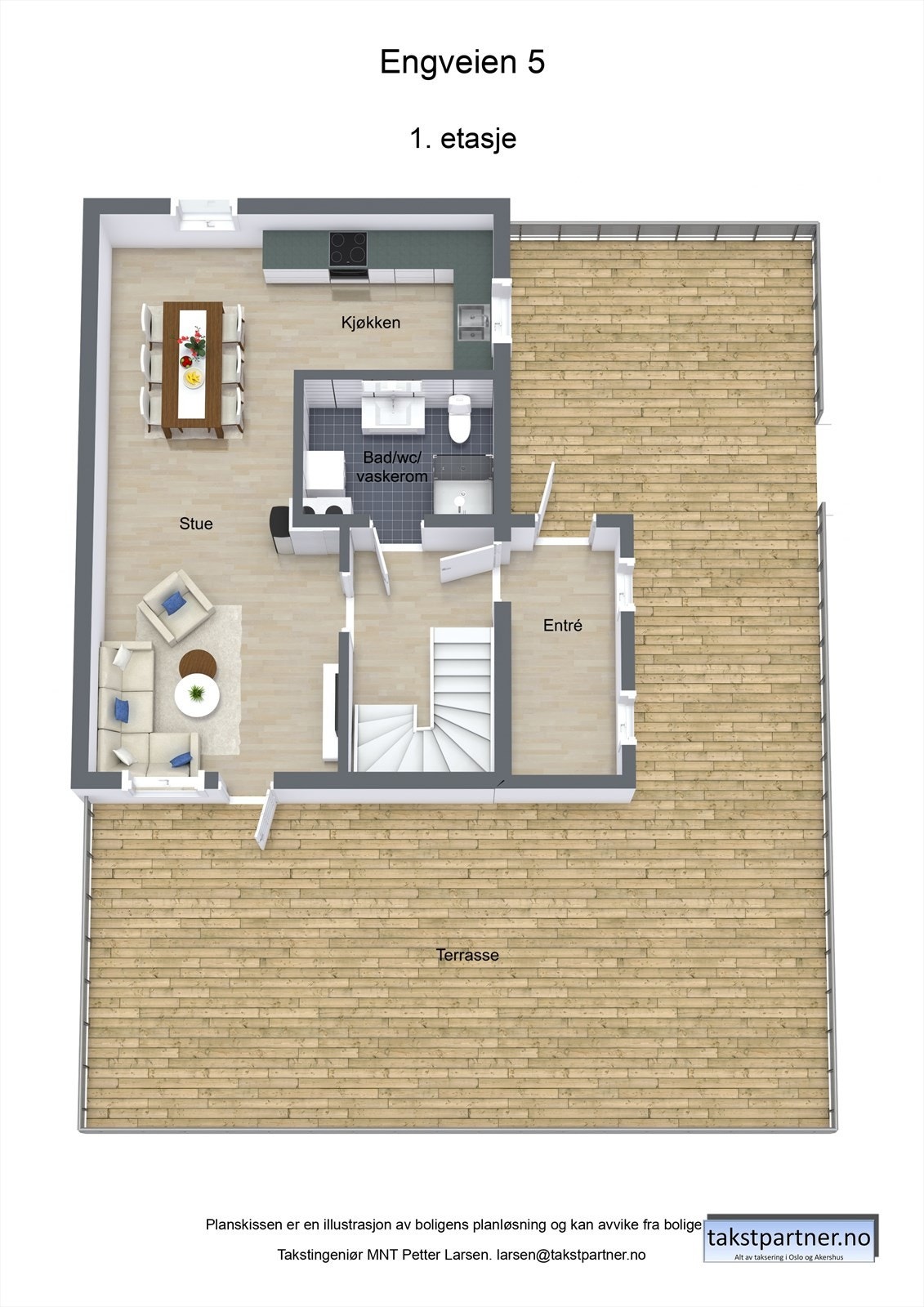 Boligen har en planløsning over to plan, og hvor oppholdsrommene er lagt til 1. etasje. Galleribilde