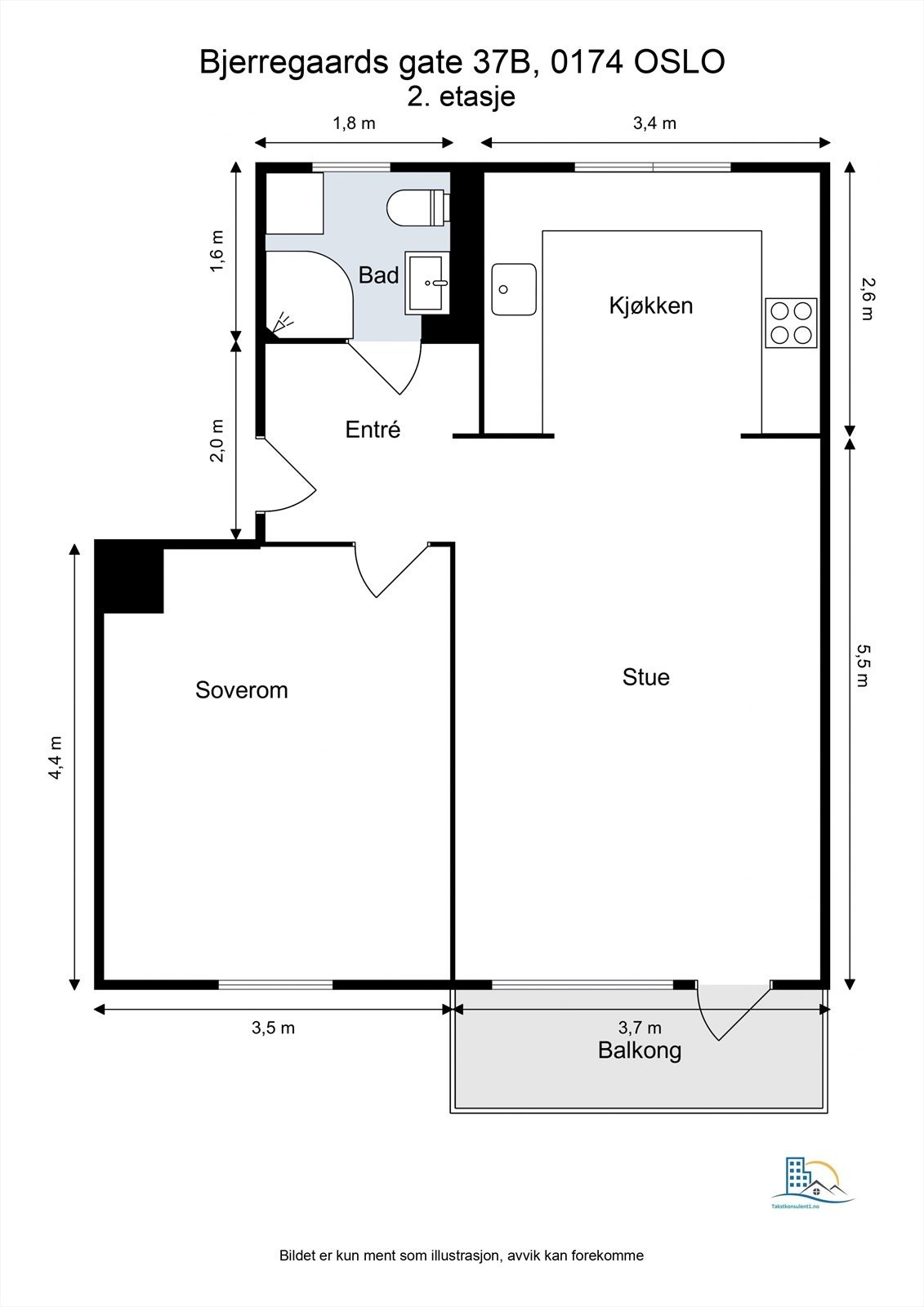 Leiligheten ble pusset opp i 2017 og har en gjennomgående planløsning med god størrelse på alle rom Galleribilde