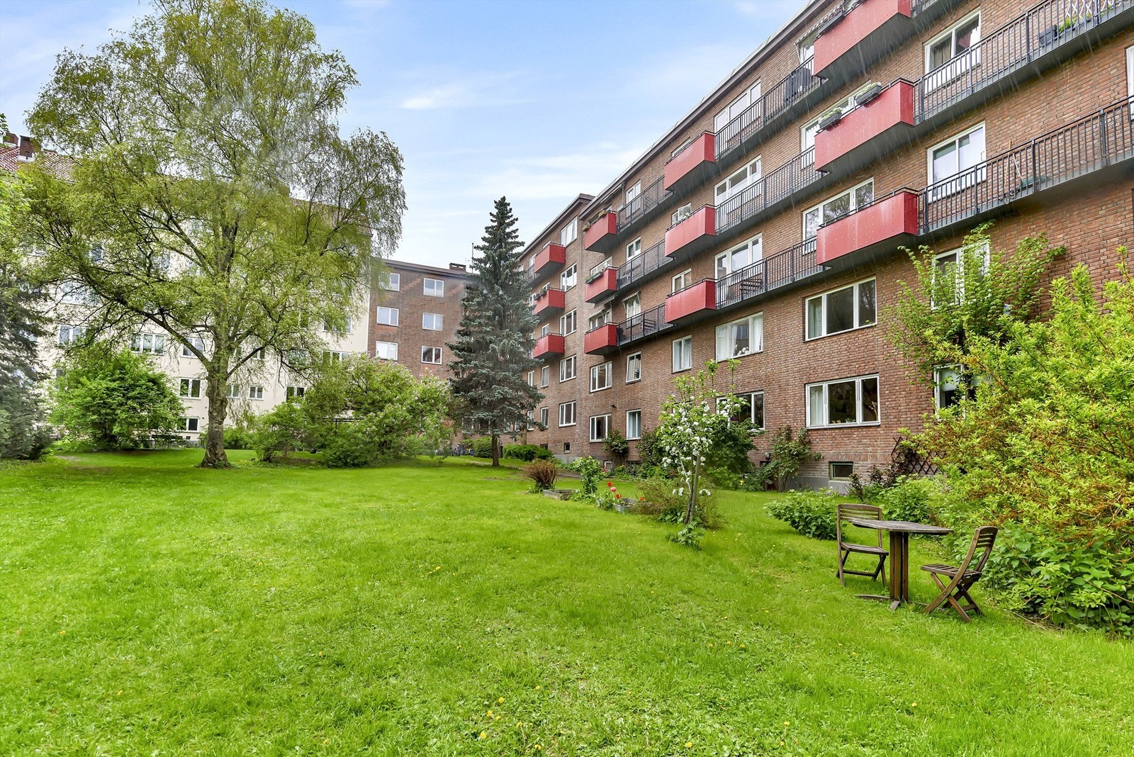 Frodig bakgård, skjermet fra støy. Galleribilde