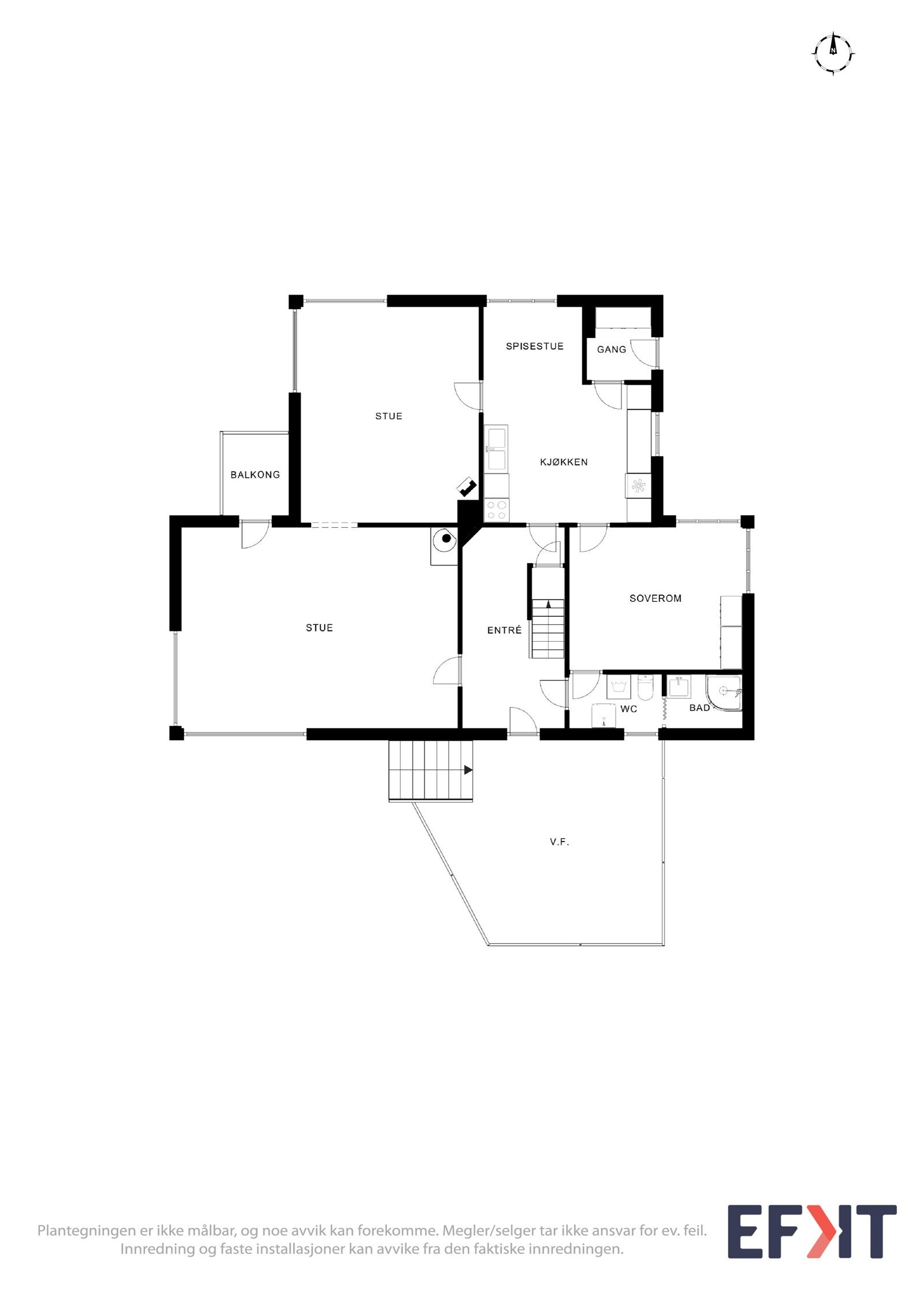 Planskisse hovudetasje Syvdefjordvegen 435 Galleribilde