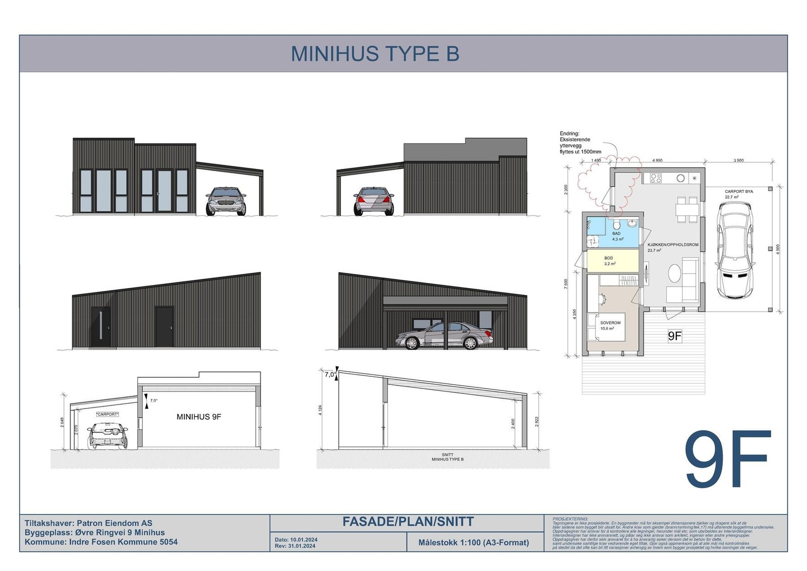 Eksempel på bolig som kan leveres med 1 soverom Galleribilde