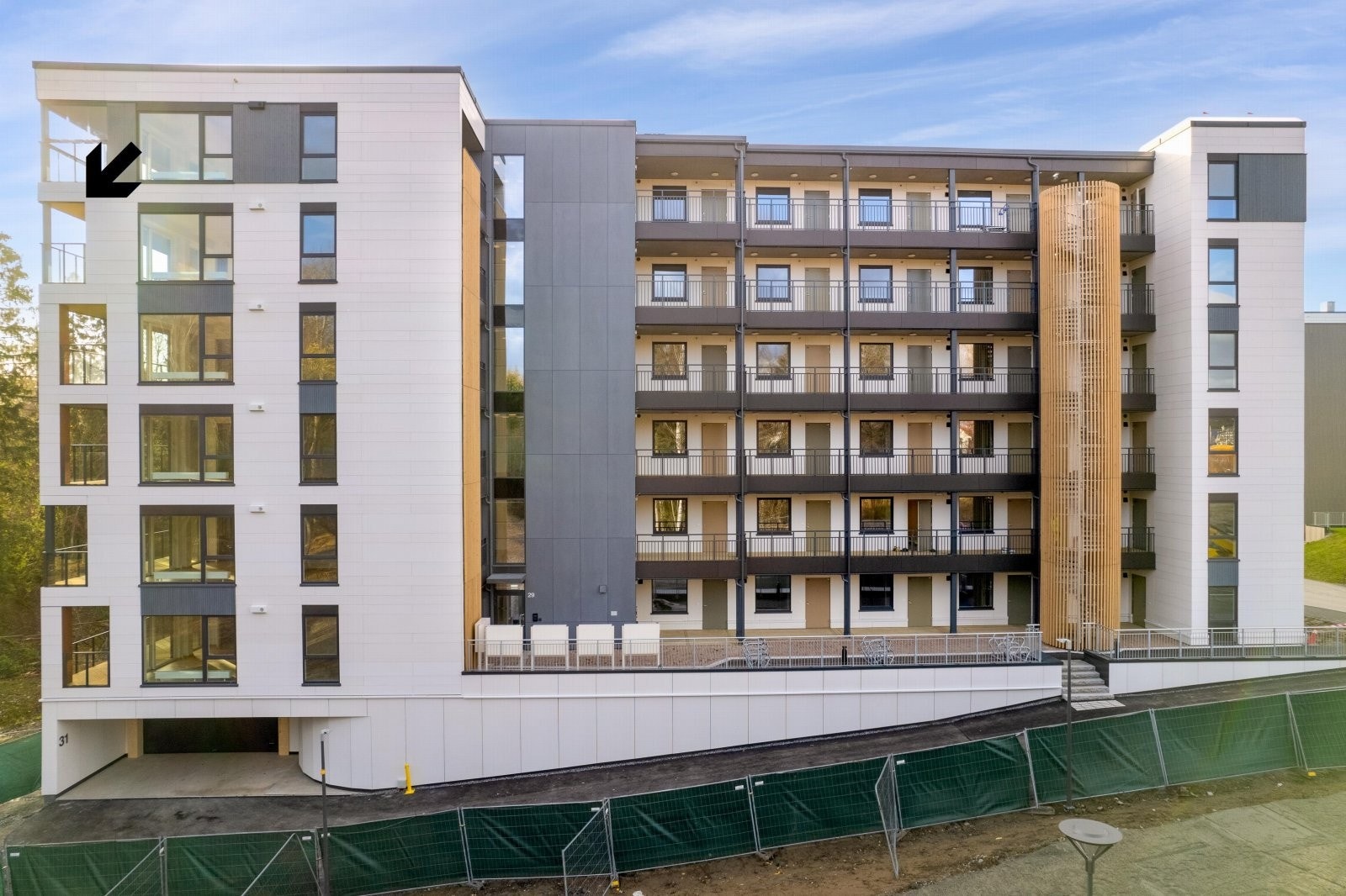 Bygg J består av 60 boligenheter, nyoppført i 2024 Galleribilde