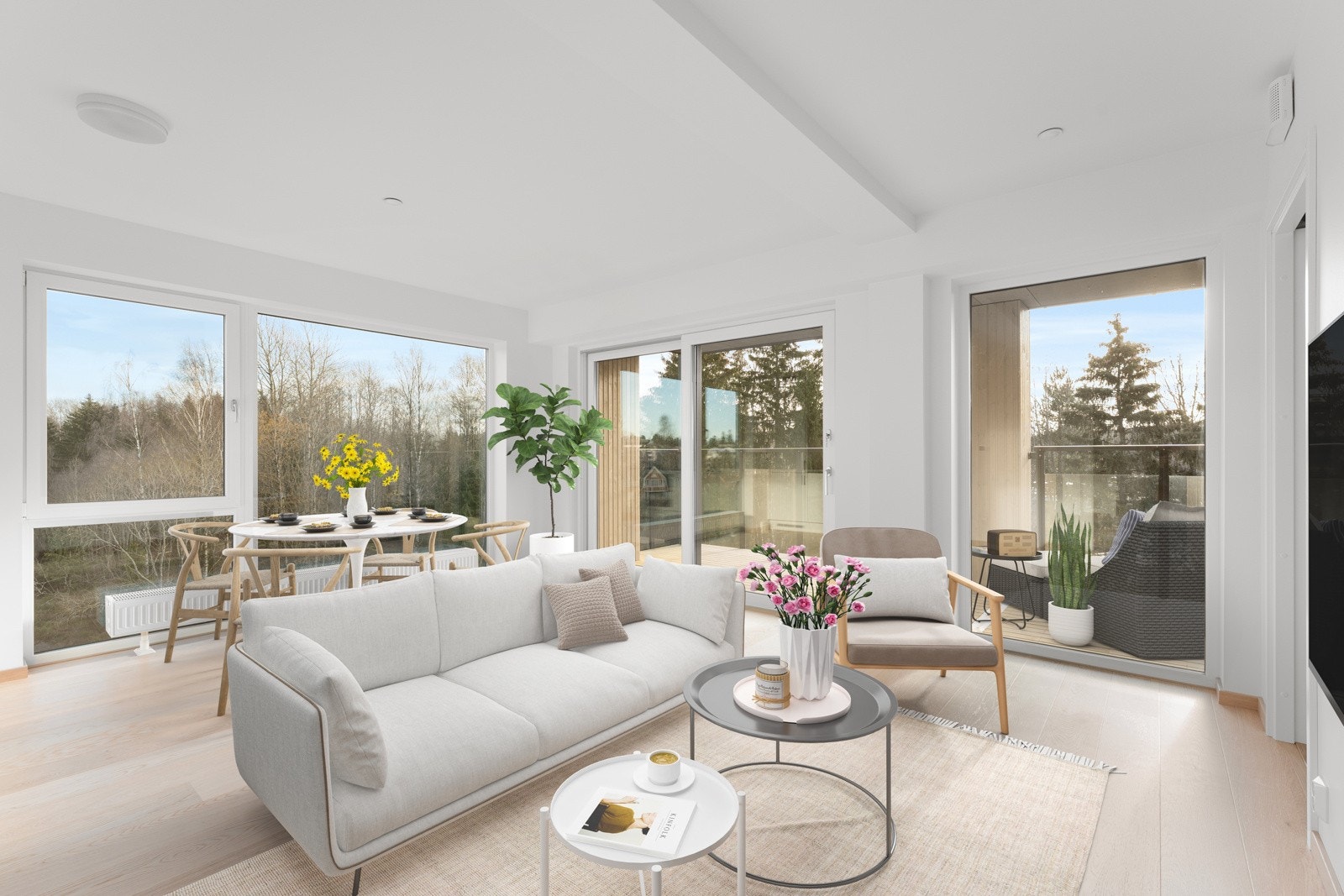 Leiligheten har en gjennomført høy standard. Bildet er digitalt stylet. Galleribilde