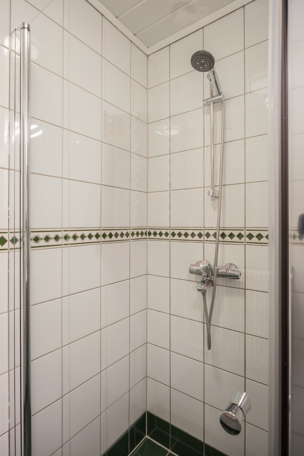 Det ble satt inn ny dusjdør i 2017. Galleribilde