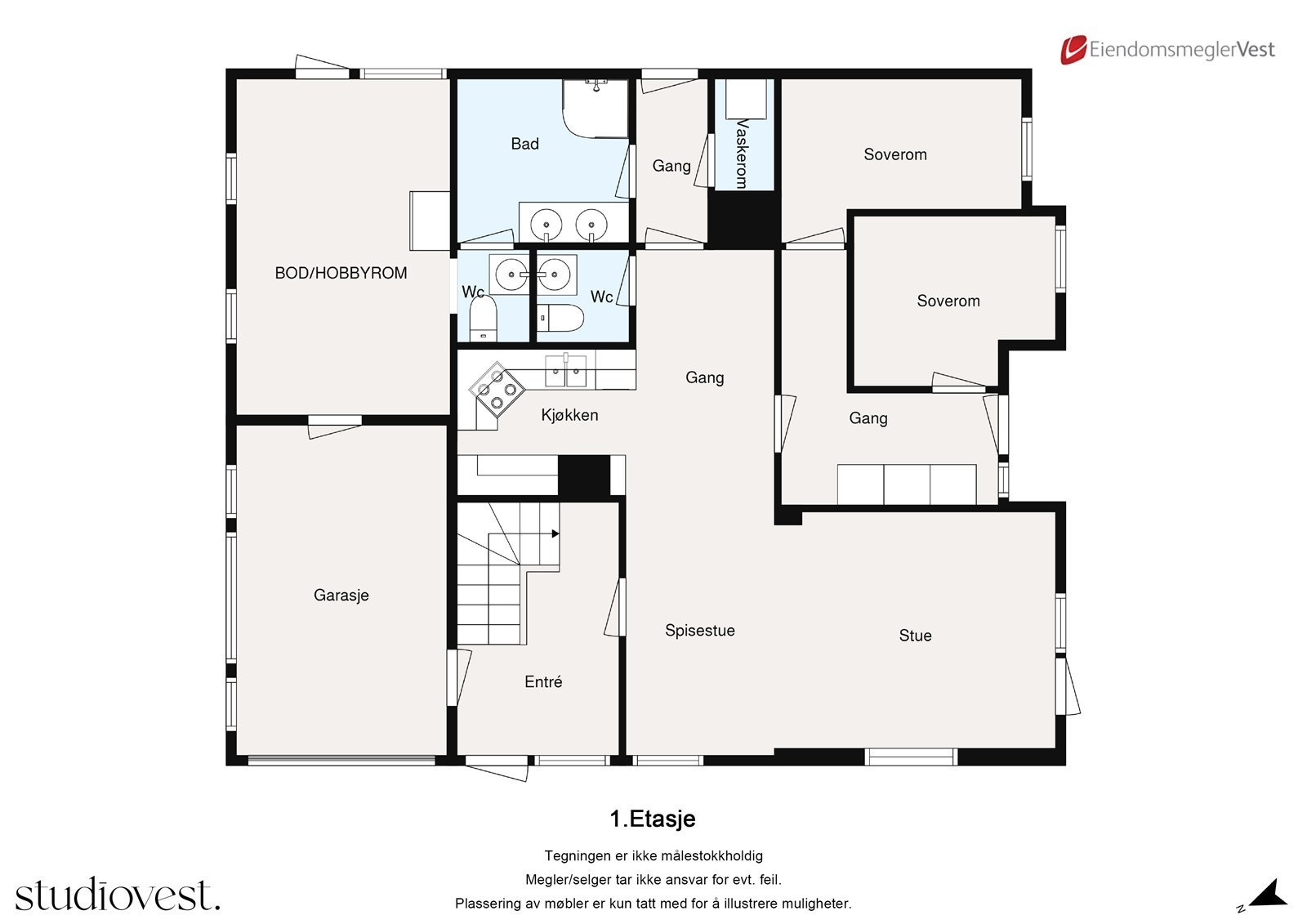 Planskisse 1 etg Galleribilde