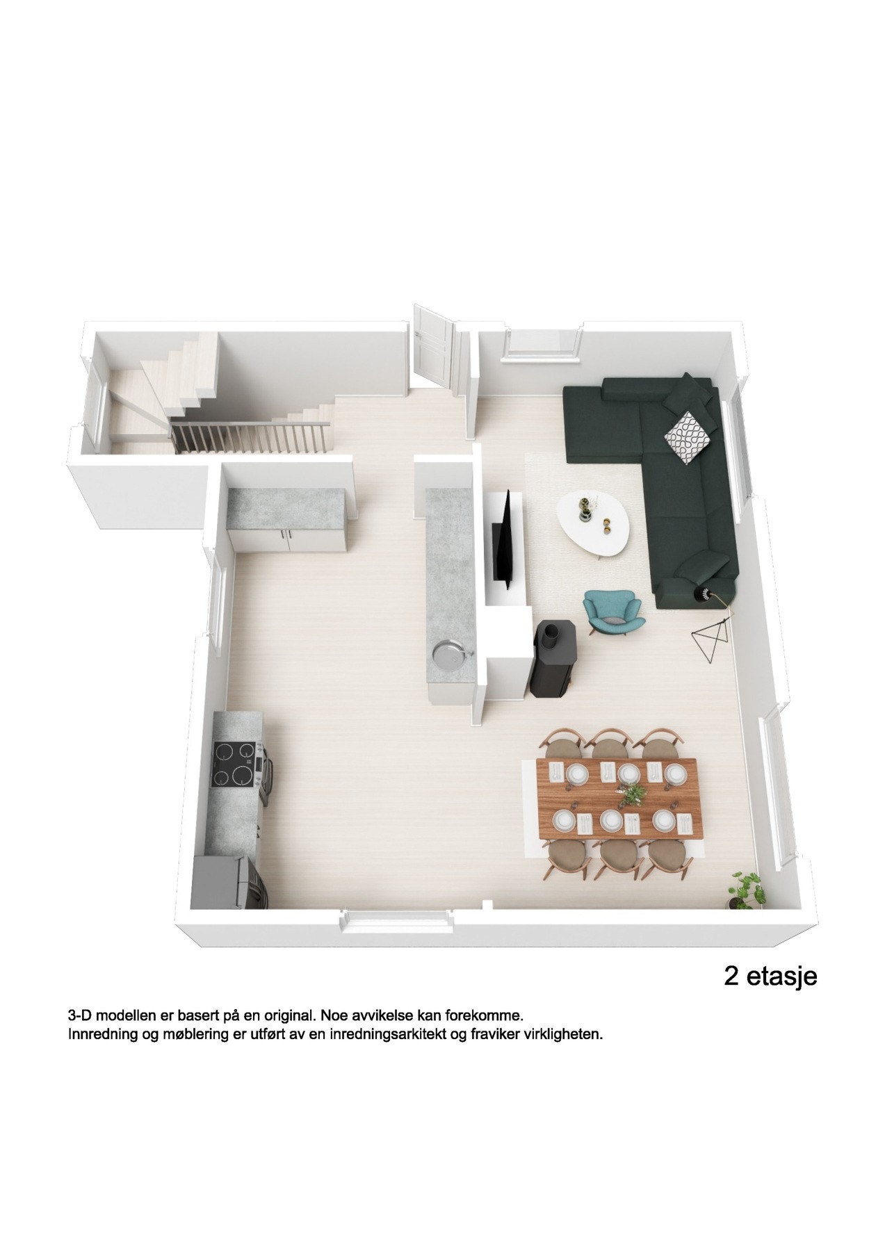 Plantegning 3D 2.etg. Galleribilde