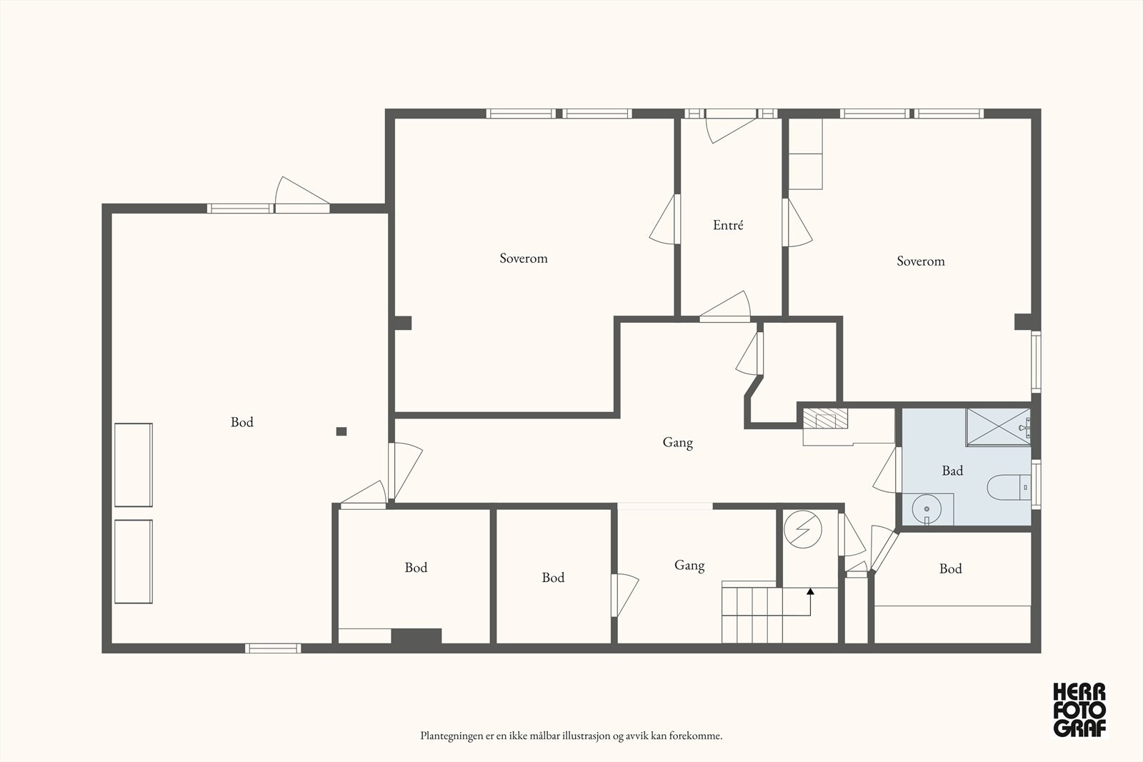Plantegning for underetasjen Galleribilde