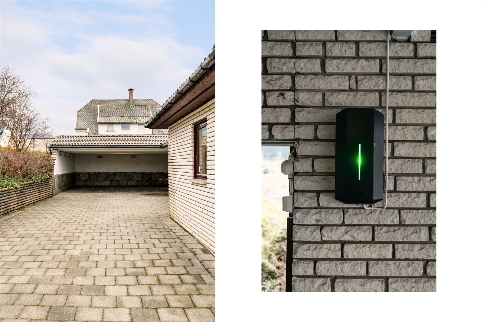 Stor åpen carport (47 kvm), og det er el-bil lader Galleribilde