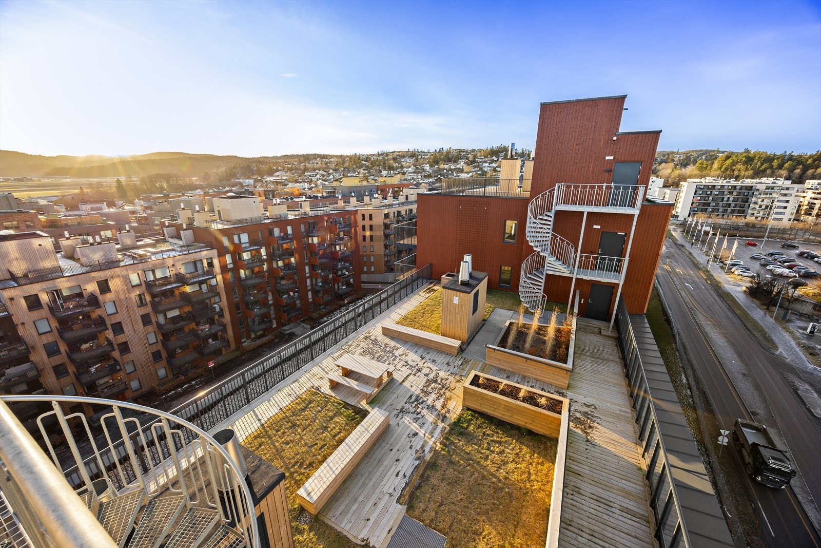 Trivelig takterrasse med herlige solforhold. Galleribilde