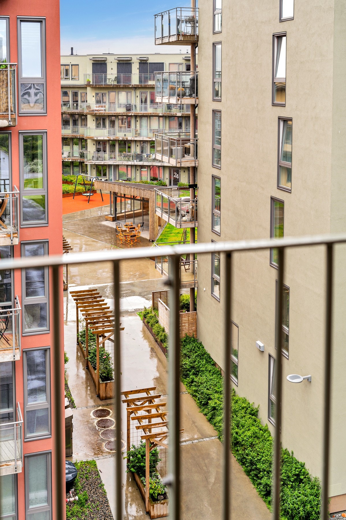 Utsikt fra balkong. Galleribilde