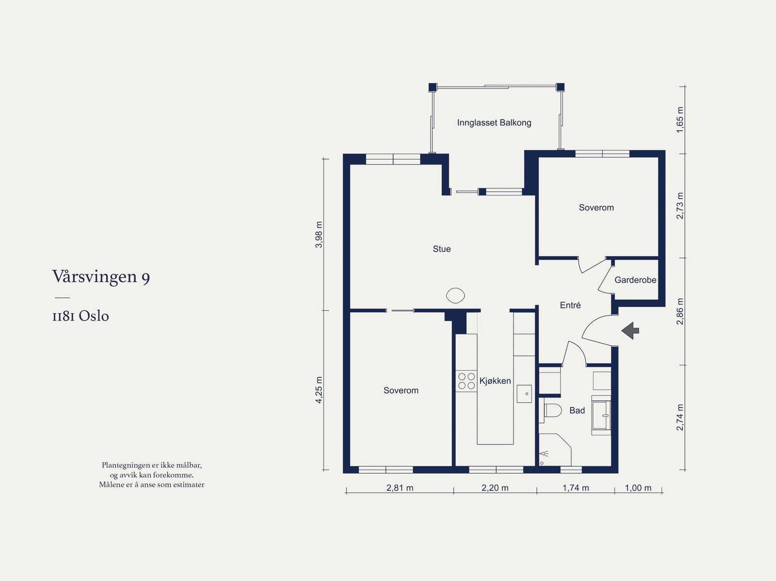 Leiligheten har en praktisk planløsning i 2. etasje. Galleribilde