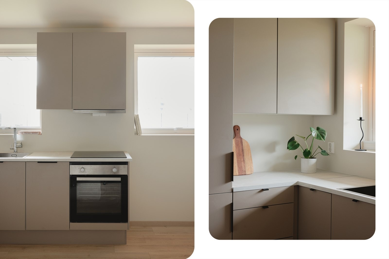 Det er god skap- og benkeplass for matlaging og oppbevaring. Galleribilde