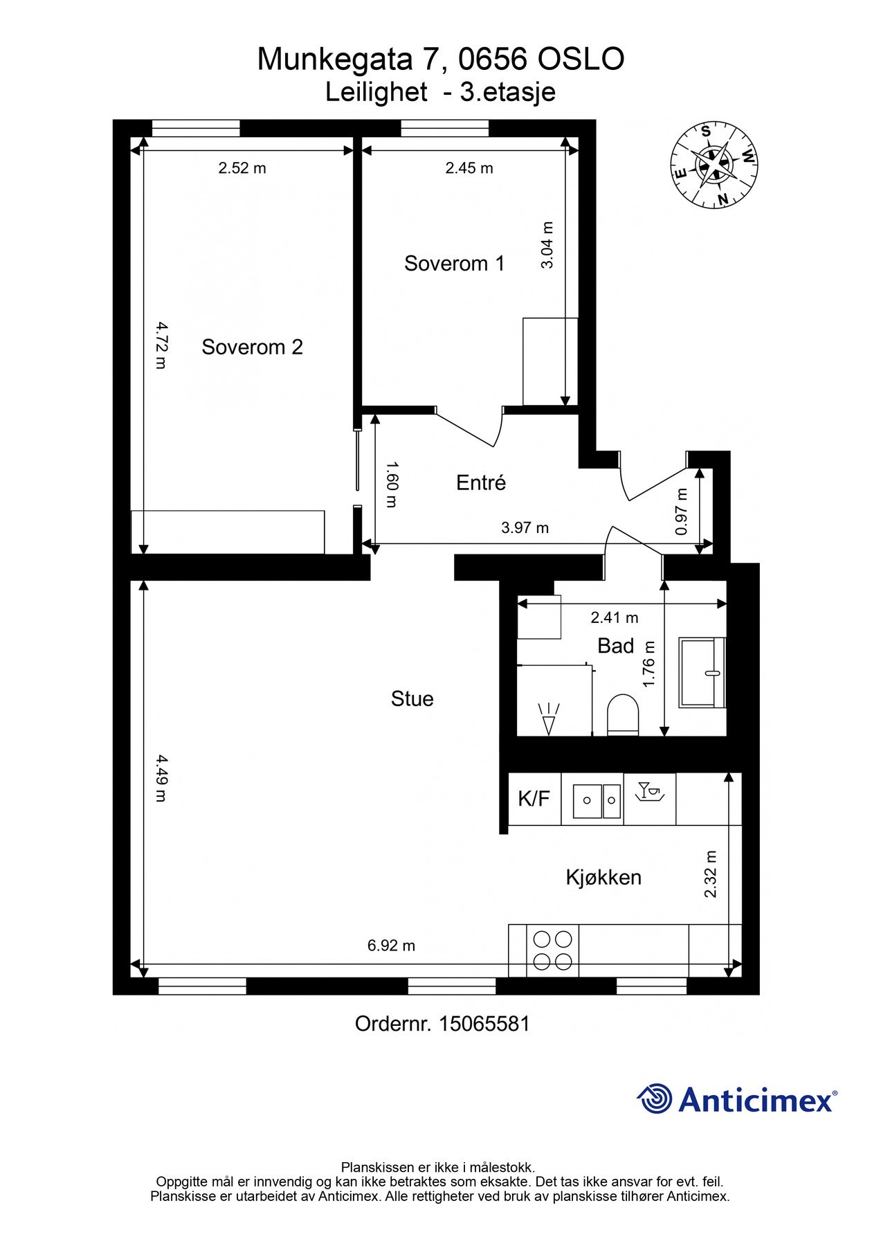 Plantegning: BRA: 66 kvm | BRA-i: 59 kvm | BRA-e: 7 kvm Galleribilde