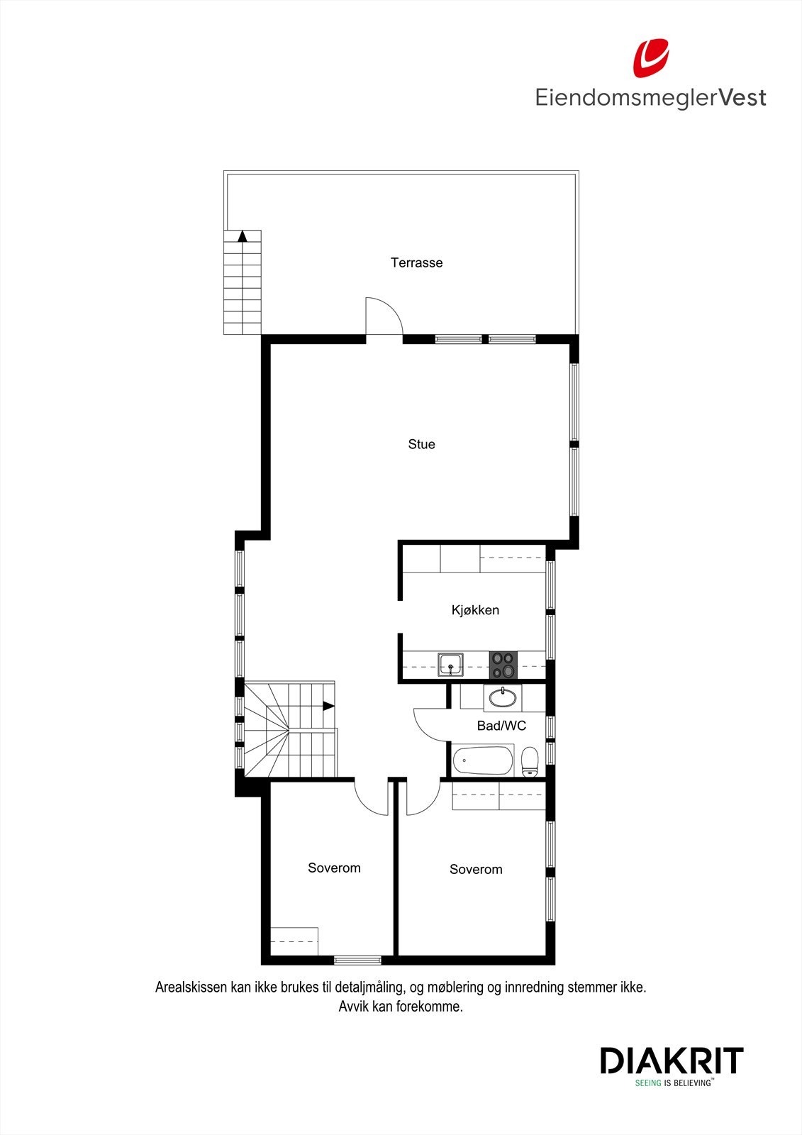 Plantegning 2D: Hovedetasje. Galleribilde