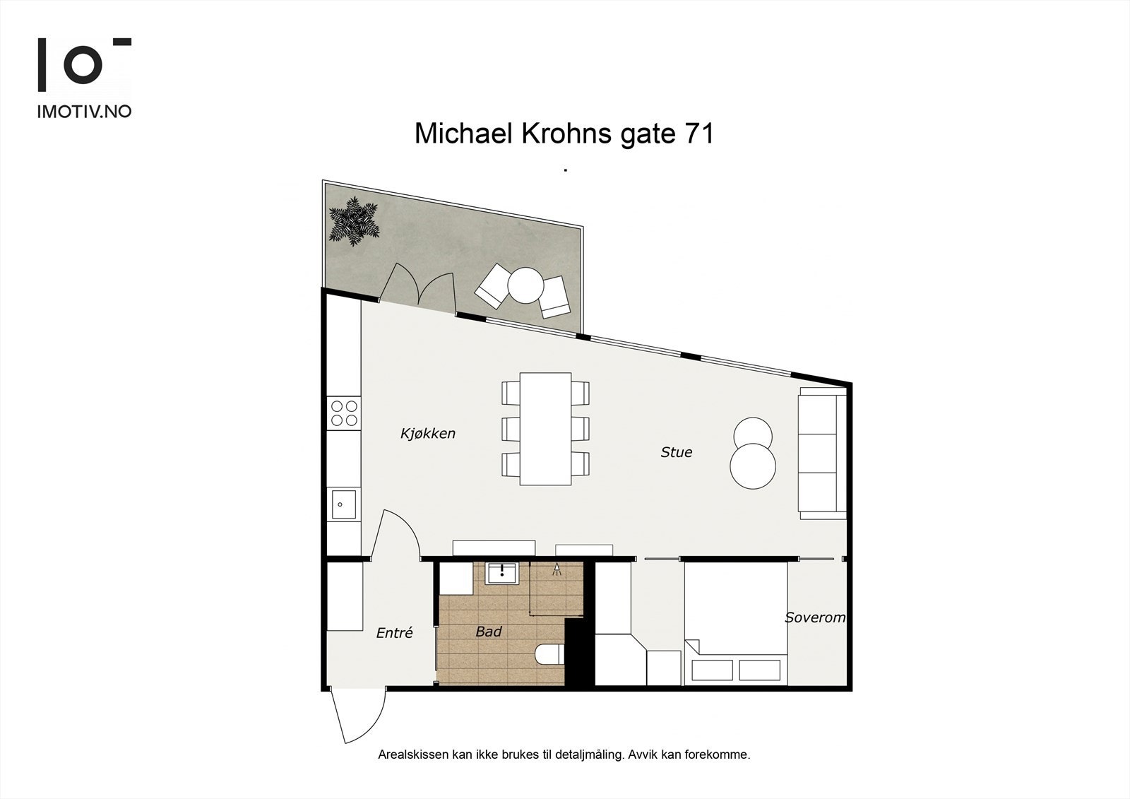 - Plantegning, i tillegg disponerer leiligheten en ekstern bod på 6,7 m² i samme etasje - Galleribilde