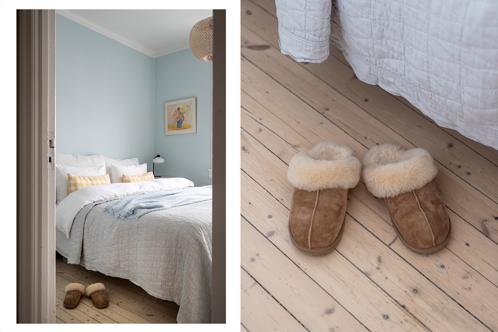 Boligens soverom er romslig, med plass til dobbeltseng. Det er etablert garderobeløsning som medfølger. Galleribilde