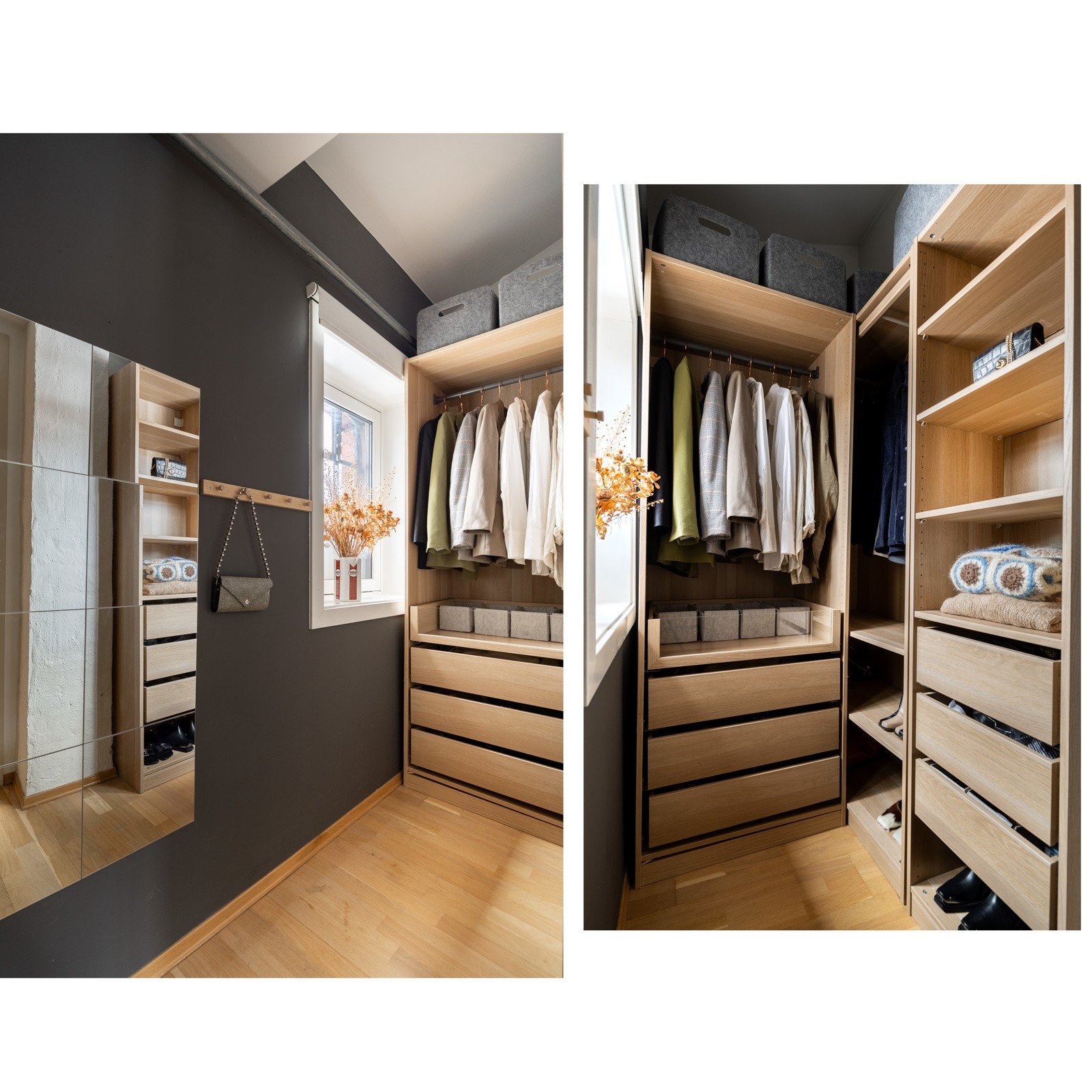 Rikelig av oppbevaringsplass i separat walk-in garderobe. Galleribilde