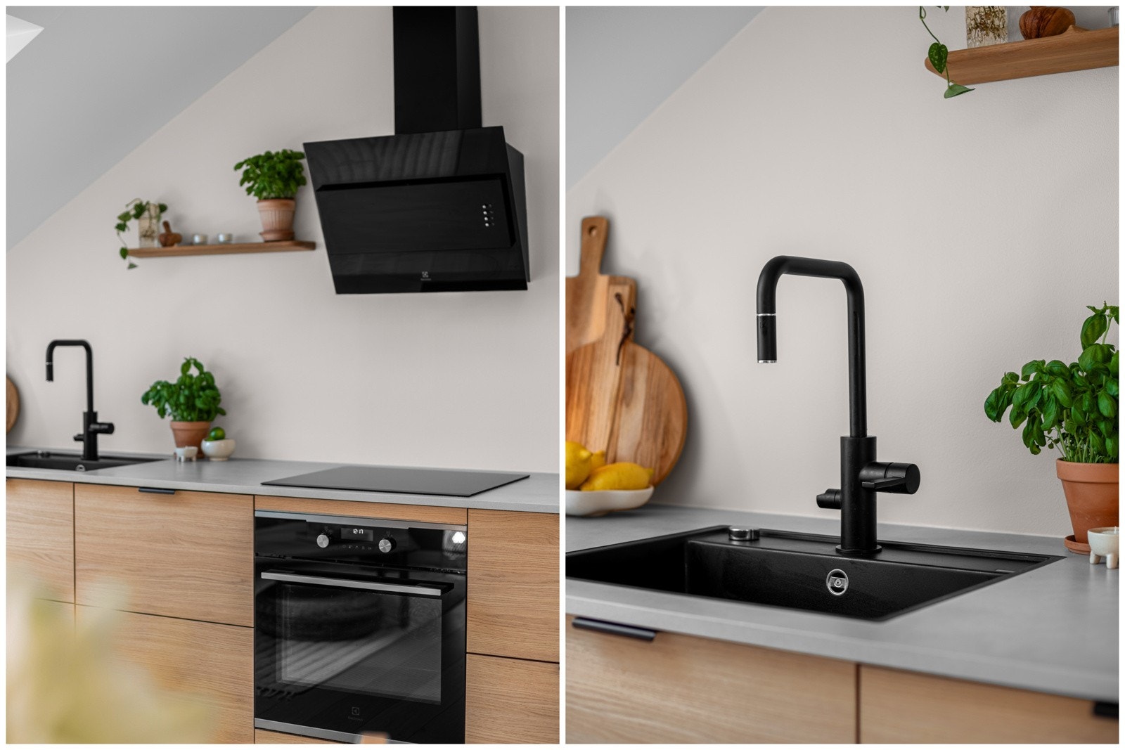 Det er installert automatisk lekkasjestopper til oppvaskmaskin og komfyrvakt. Varmtvannsbereder av stål på 196 liter er plassert på kryploft. Galleribilde