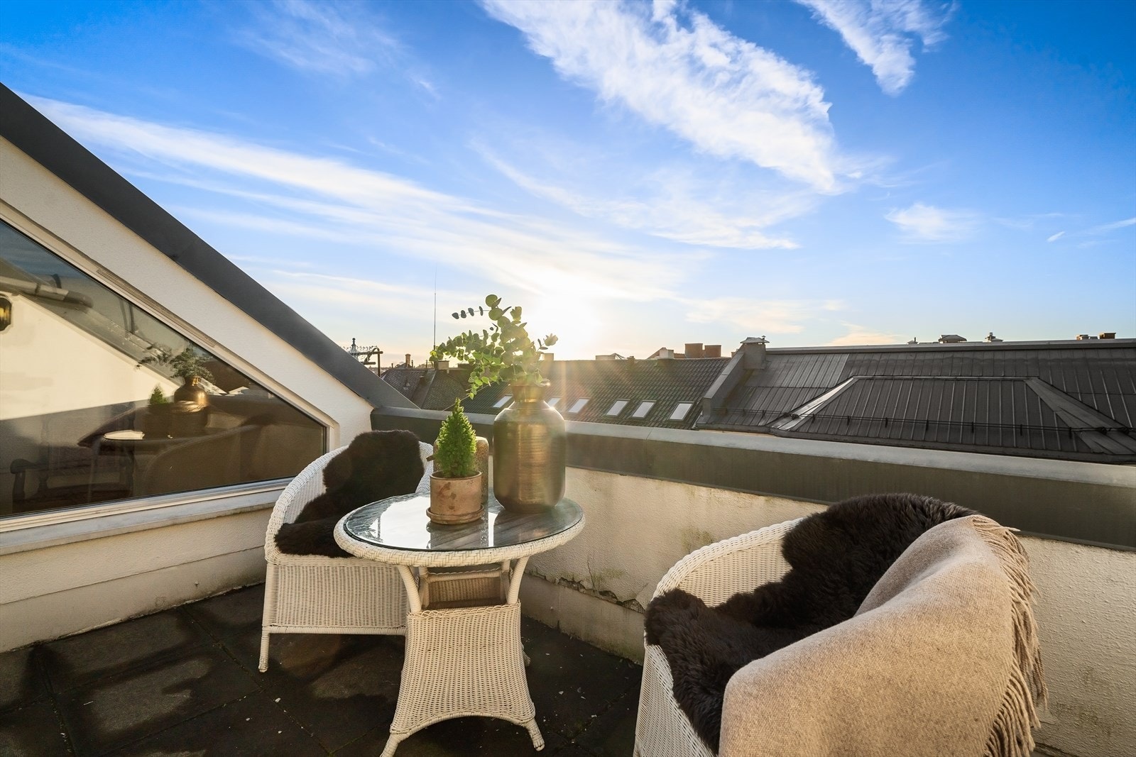 Solrik takterrasse på ca. 7,2 m². Galleribilde