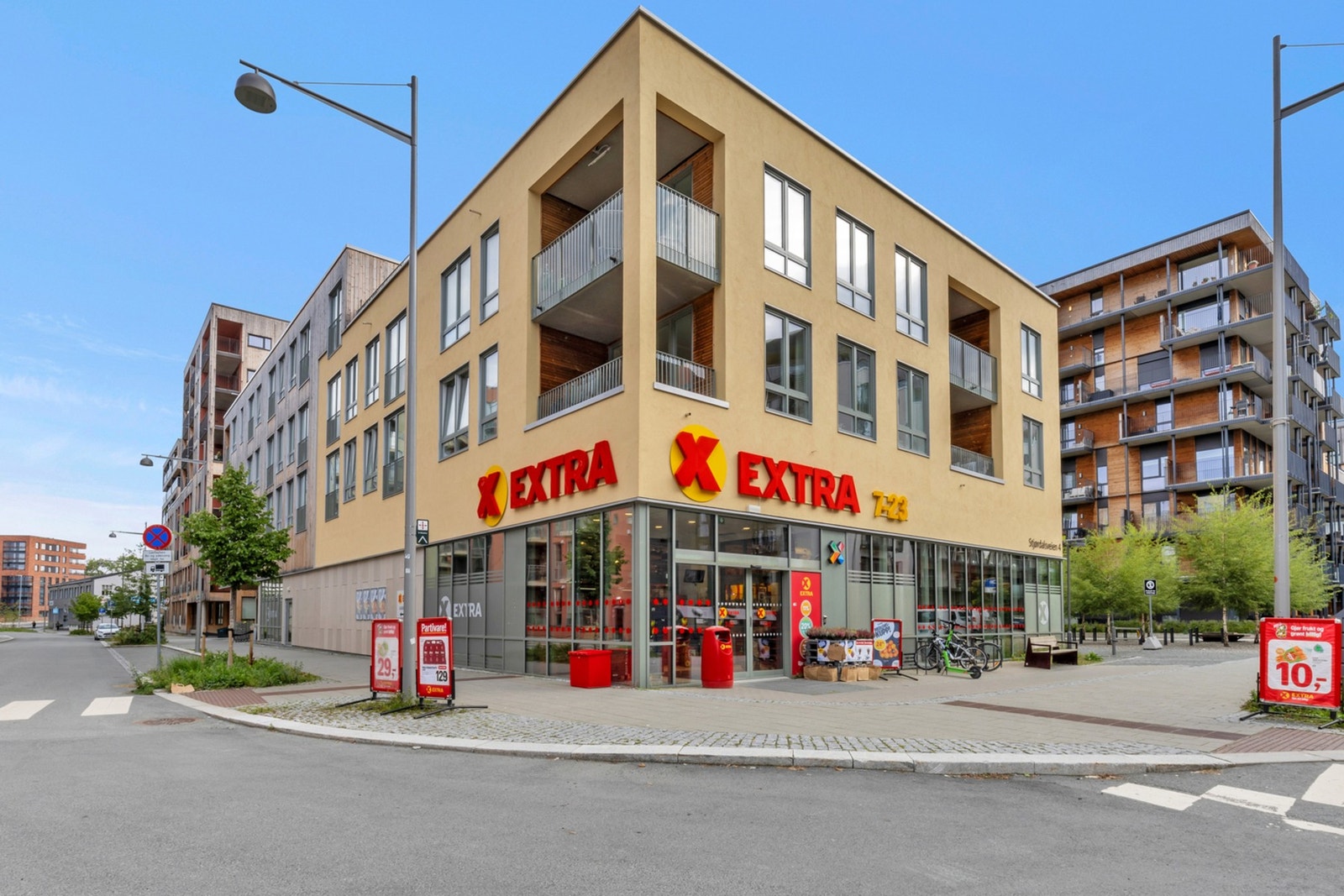 I byggets 1. etasje finner du dagligvarekjeden Coop Extra. Galleribilde