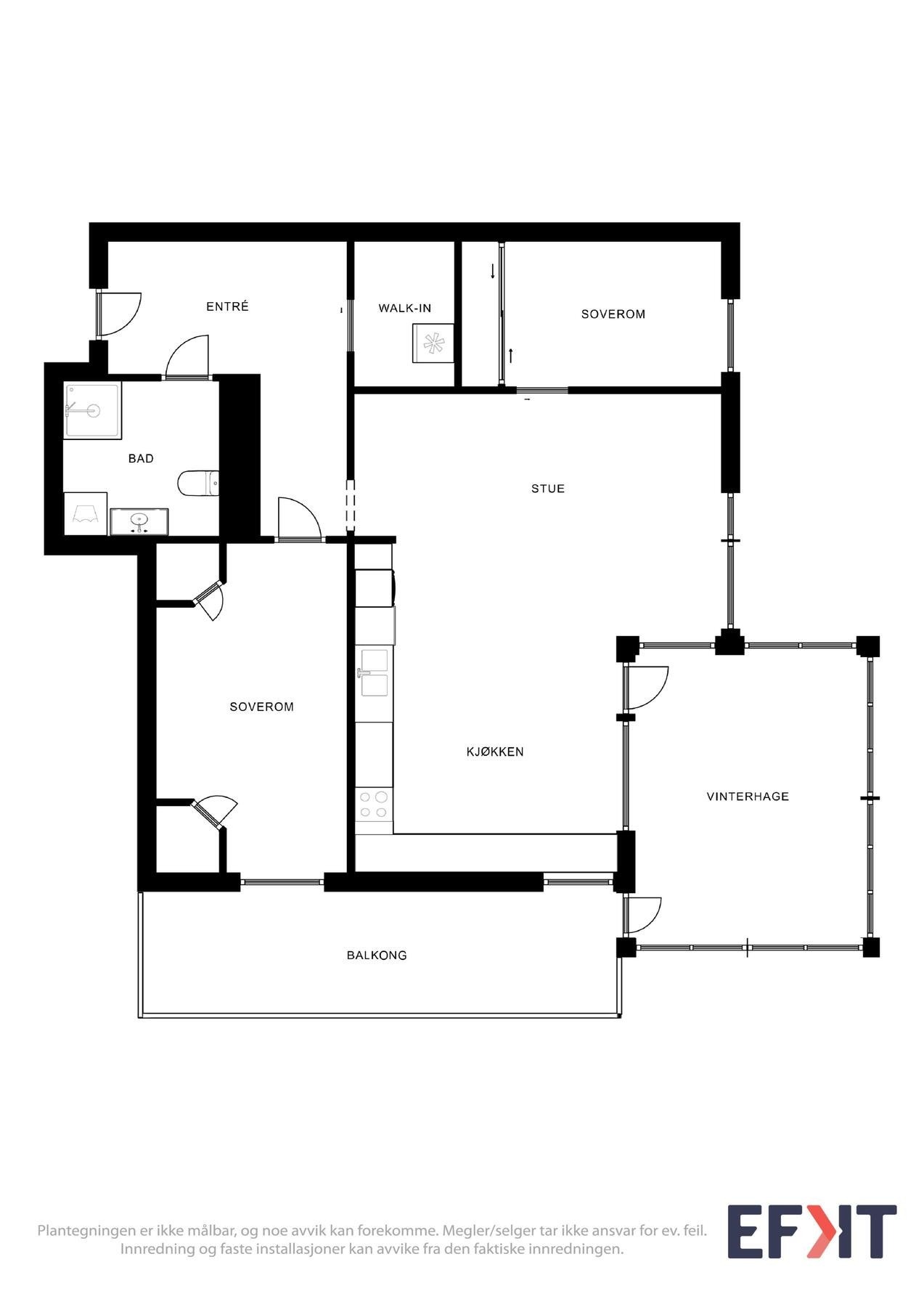 Plantegning leilighet. Galleribilde