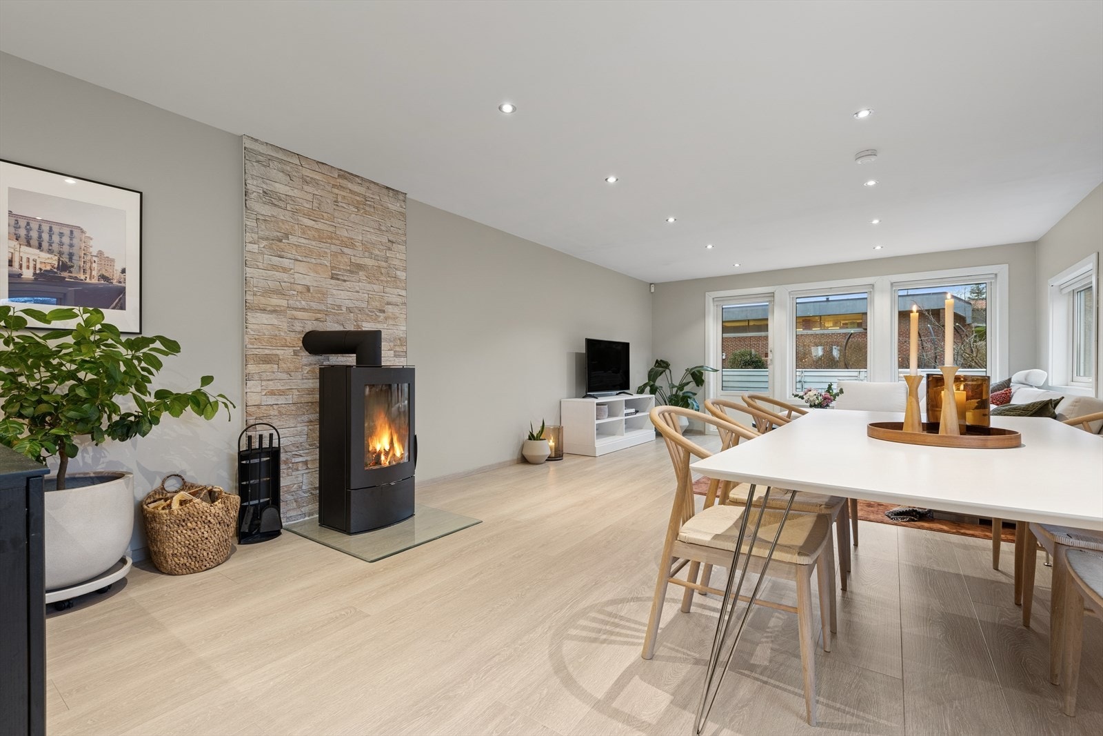 1. etg: Oppvarming via vedovn og varmepumpe Galleribilde