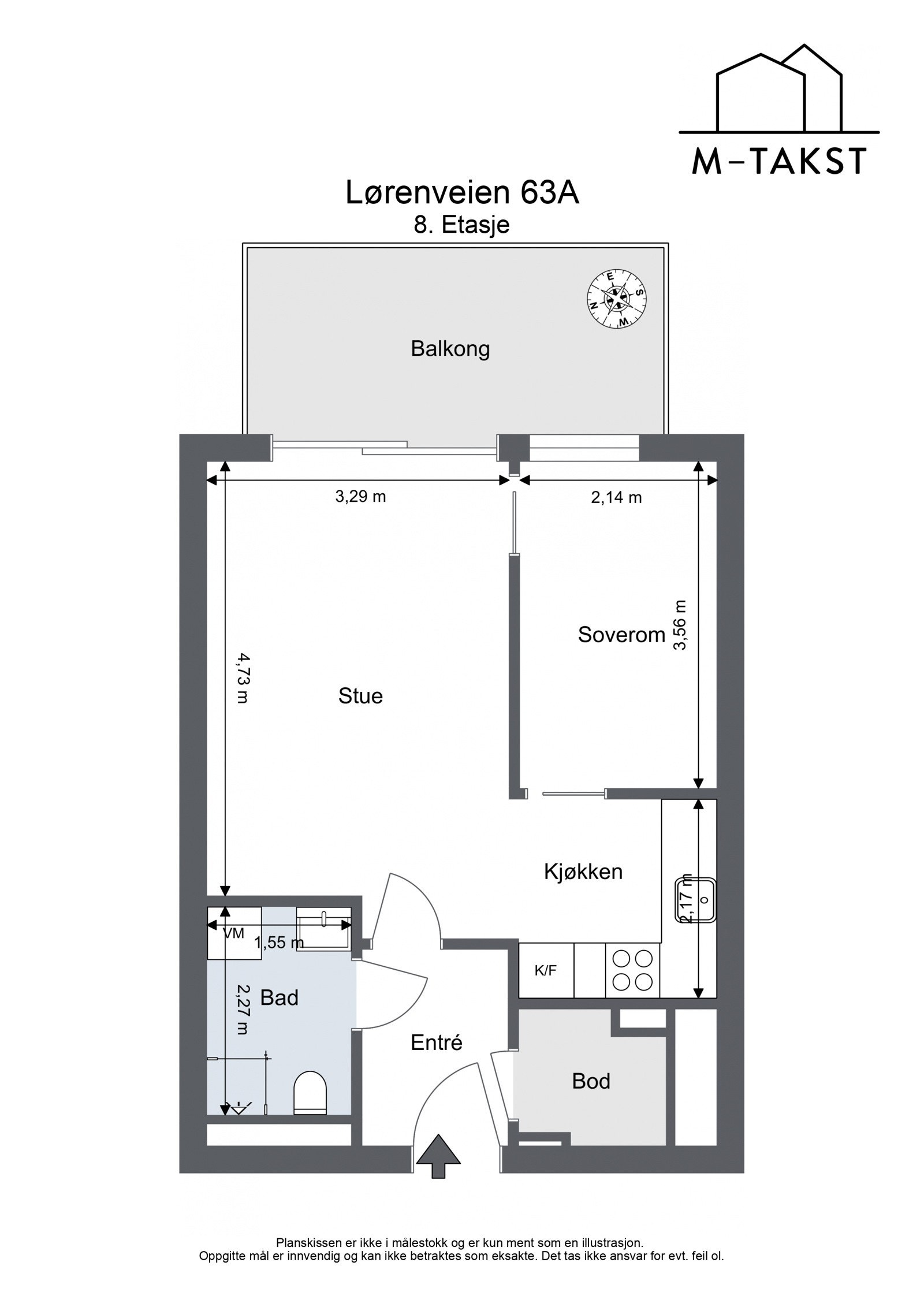 Plantegning - Lørenveien 63A - 8. Etasje Galleribilde