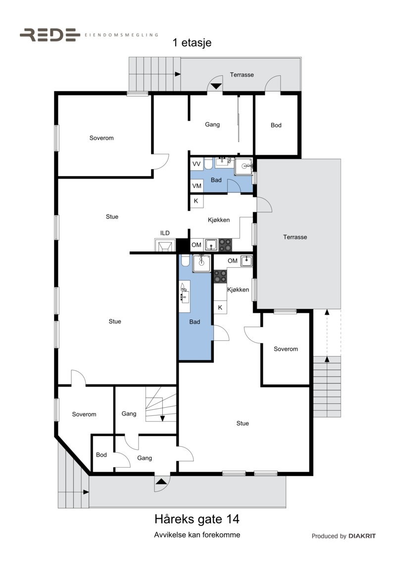 Planskisse 2D - 1.etasje Galleribilde