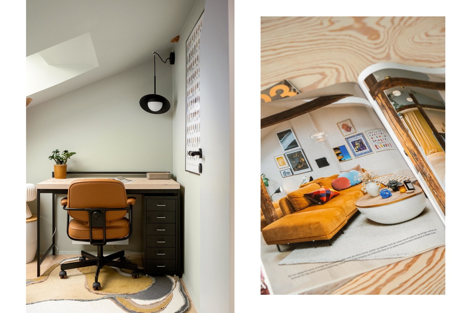 Boligen har vært med i flere interiørmagasiner, hvorav blant annet Rom123 og danske Boligliv DK. Ganske så kult? Galleribilde