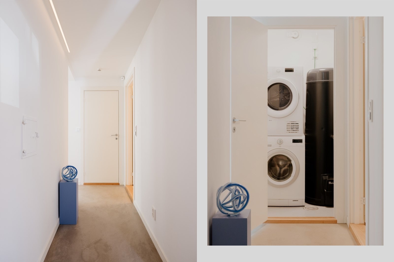 Praktisk vaskerom med plass til vaskemaskin og tørketrommel. Ny varmtvannsbereder på 300 liter fra 2023. Galleribilde