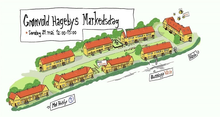 Hvert år arrangerer beboerne i hagebyen en åpen markedsdag til glede for store og små. Galleribilde