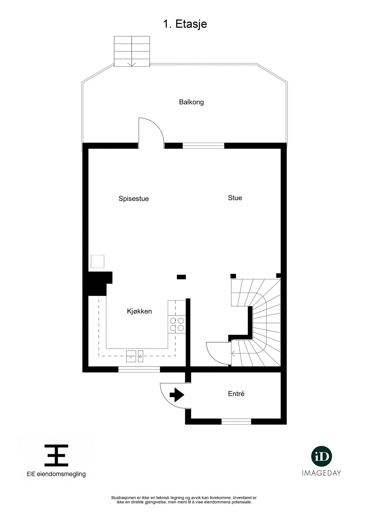 Plantegning 1. etasje Galleribilde