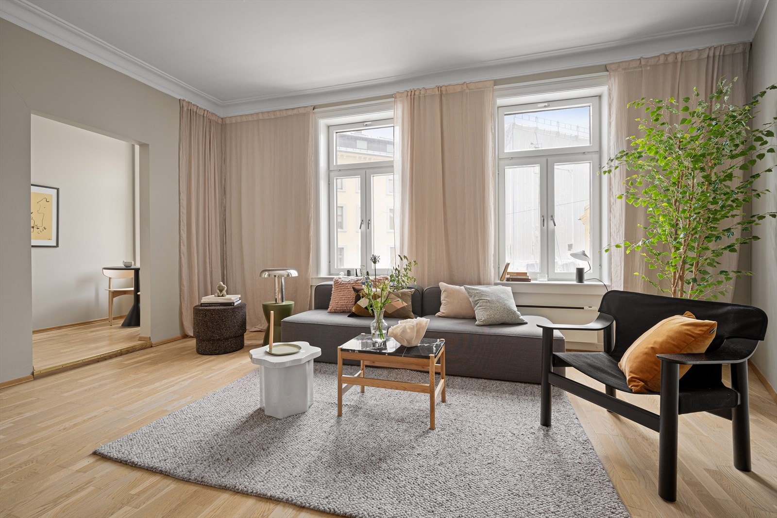 Her har du god plass til stor sofa. Galleribilde
