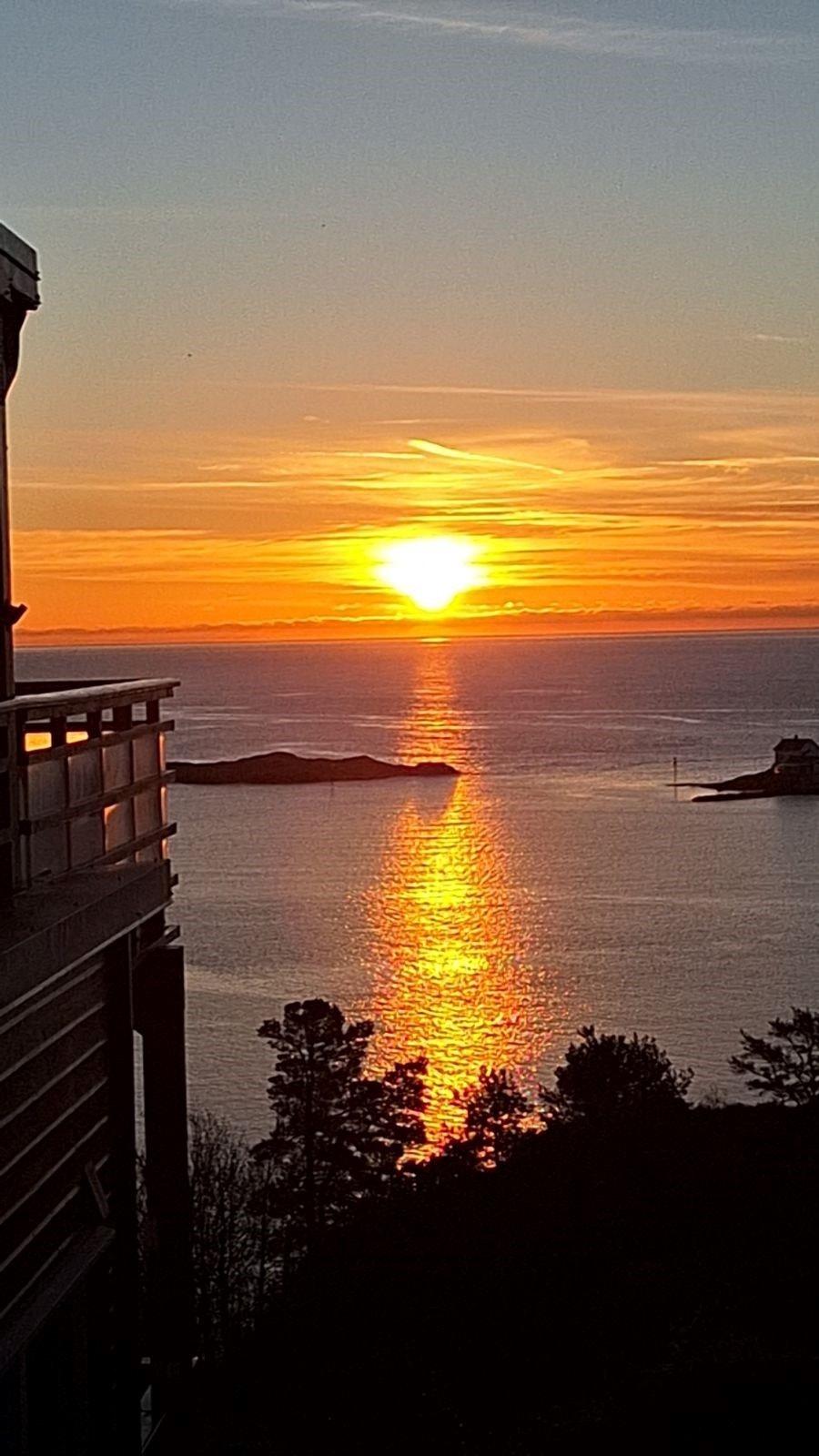 Vakker solnedgang tatt av selger fra balkong Galleribilde