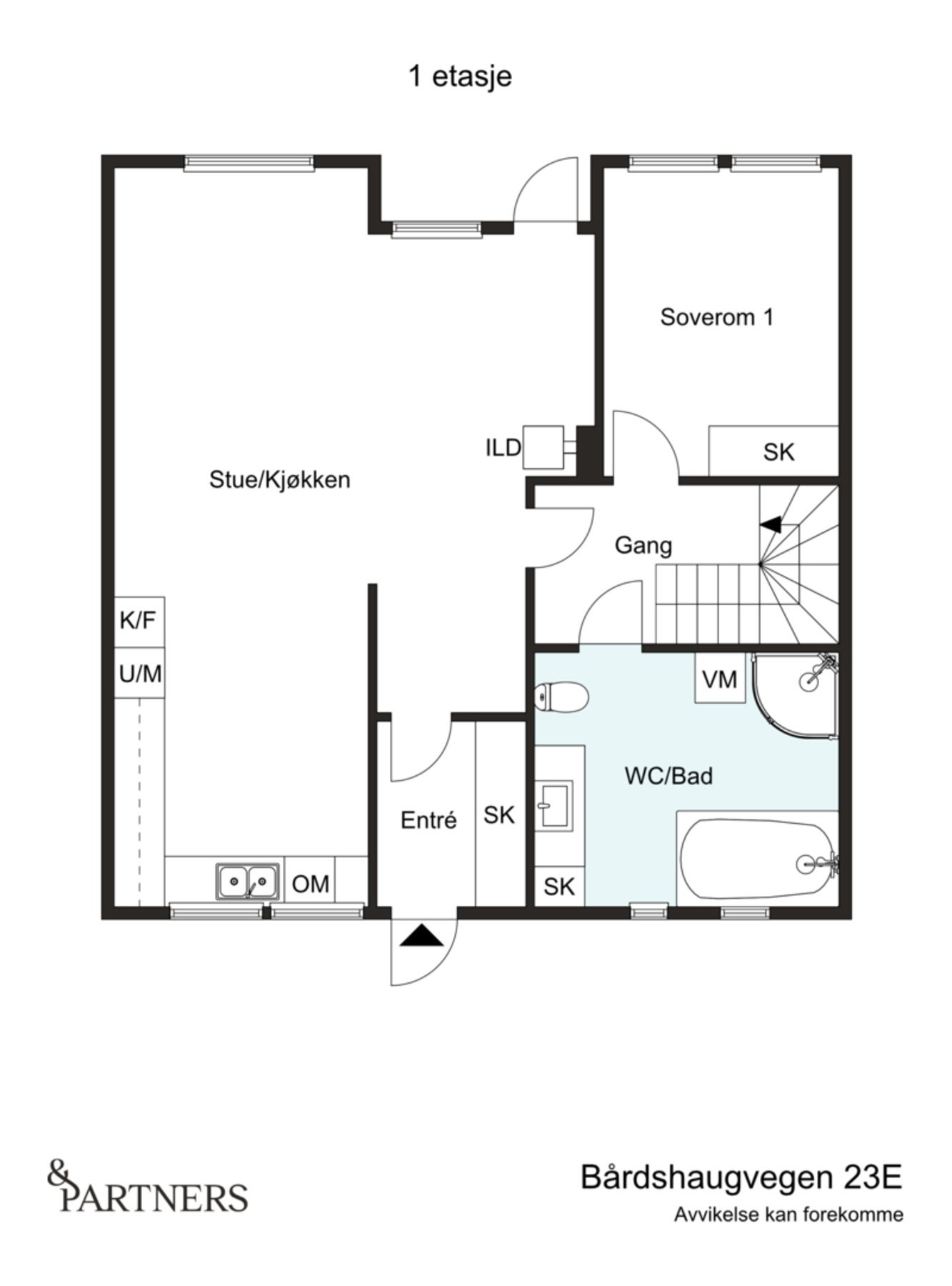 Plantegning 1. etasje Galleribilde