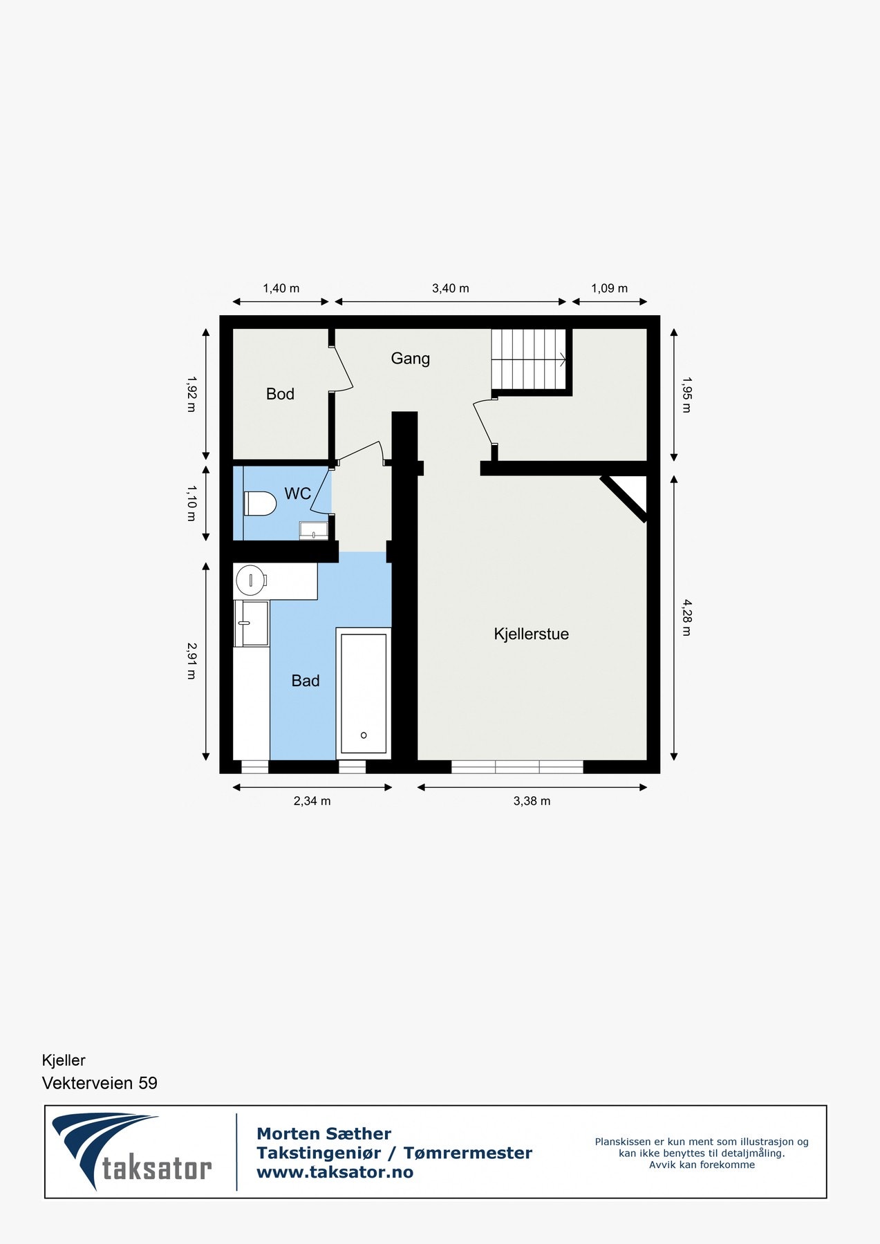 Planskisse kjeller. Galleribilde